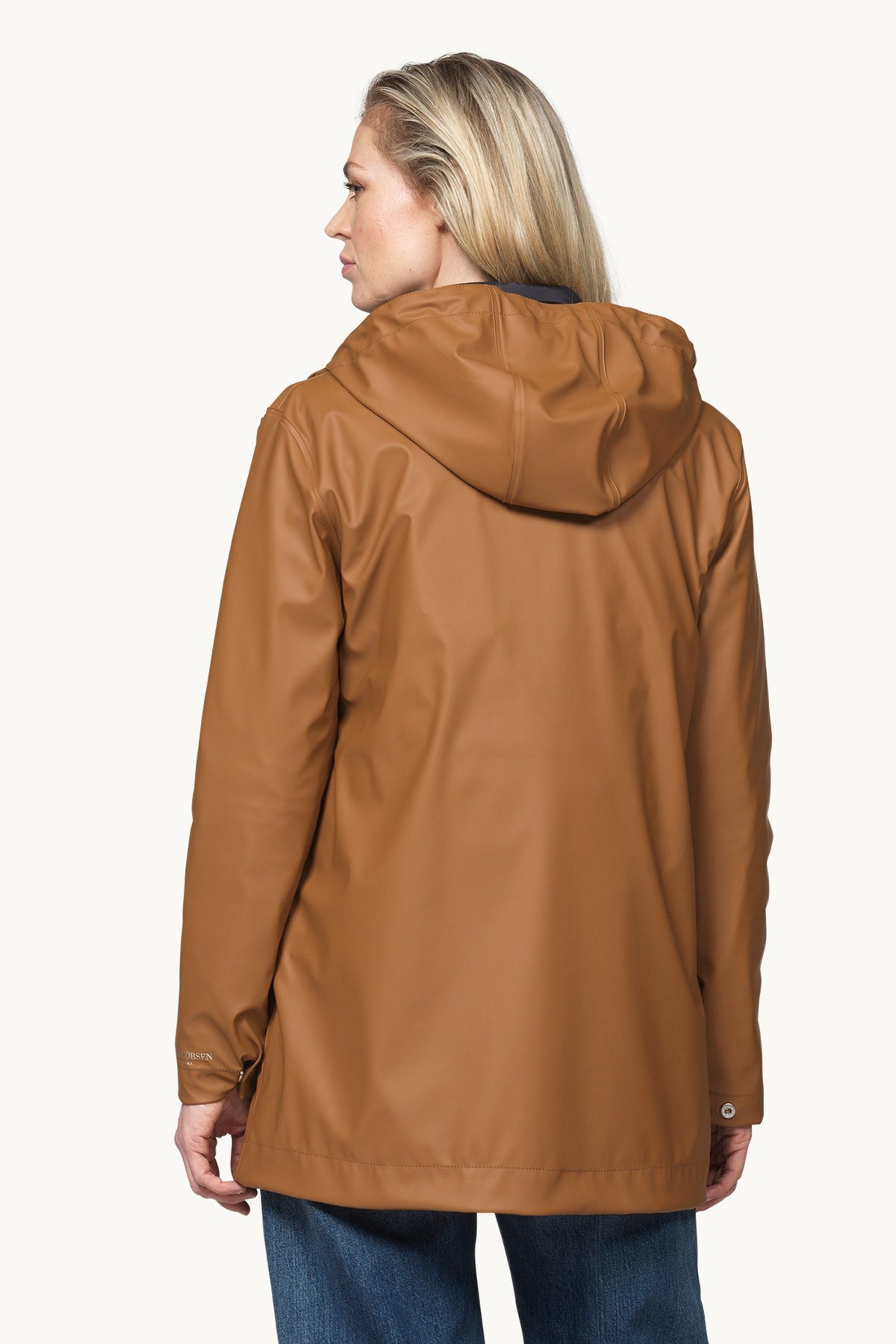 Short Raincoat with Hood - Toffee