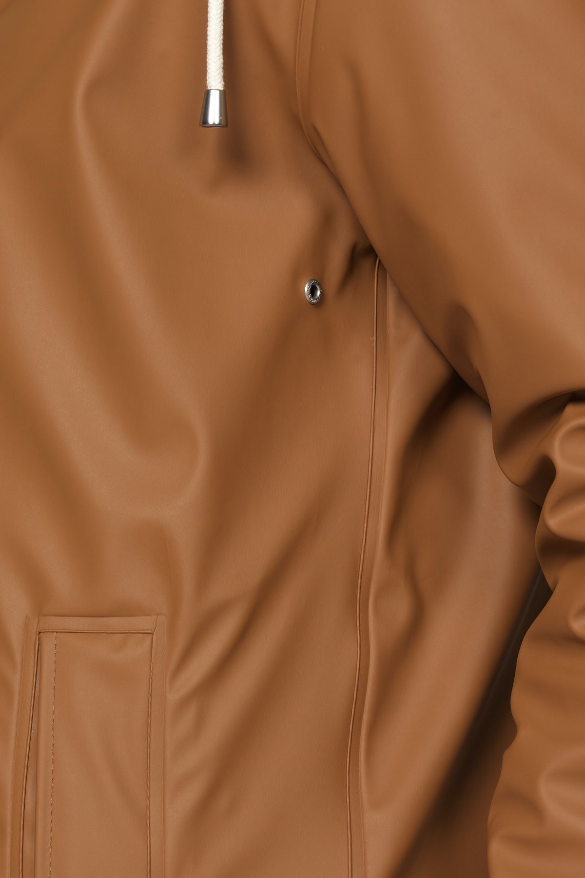 Short Raincoat with Hood - Toffee