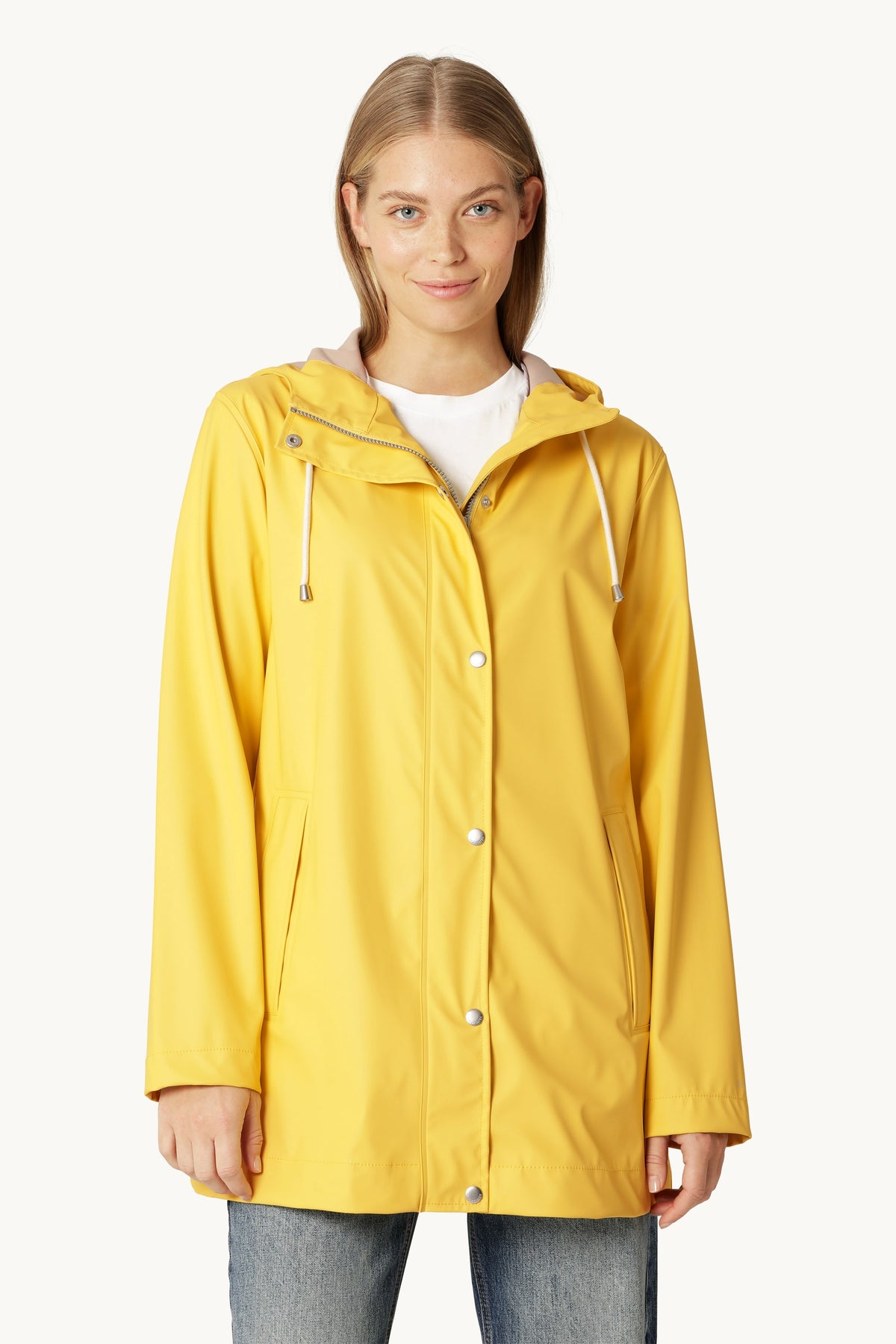 Short Raincoat with Hood - Lemon Drop