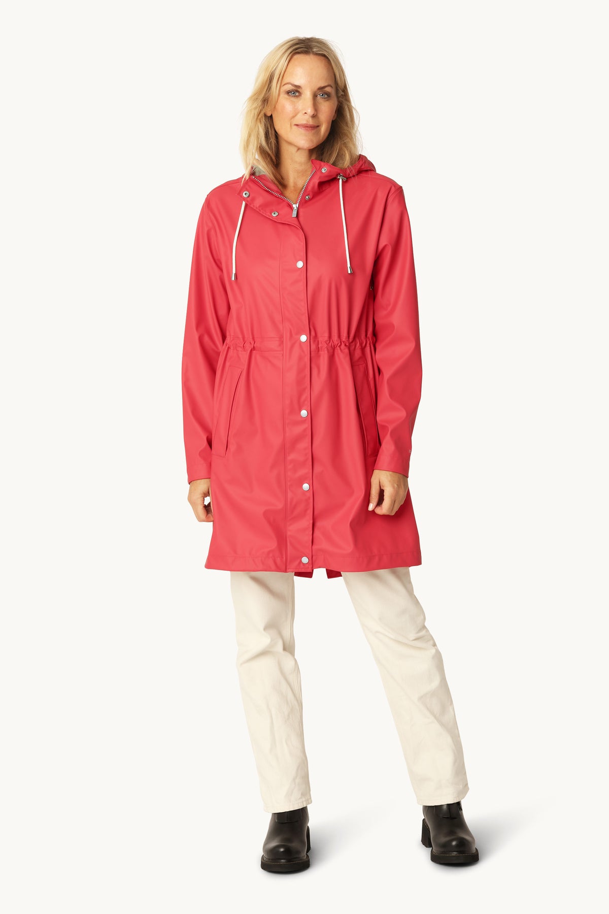 Long Parka Rain Jacket with Hood - Baked Apple