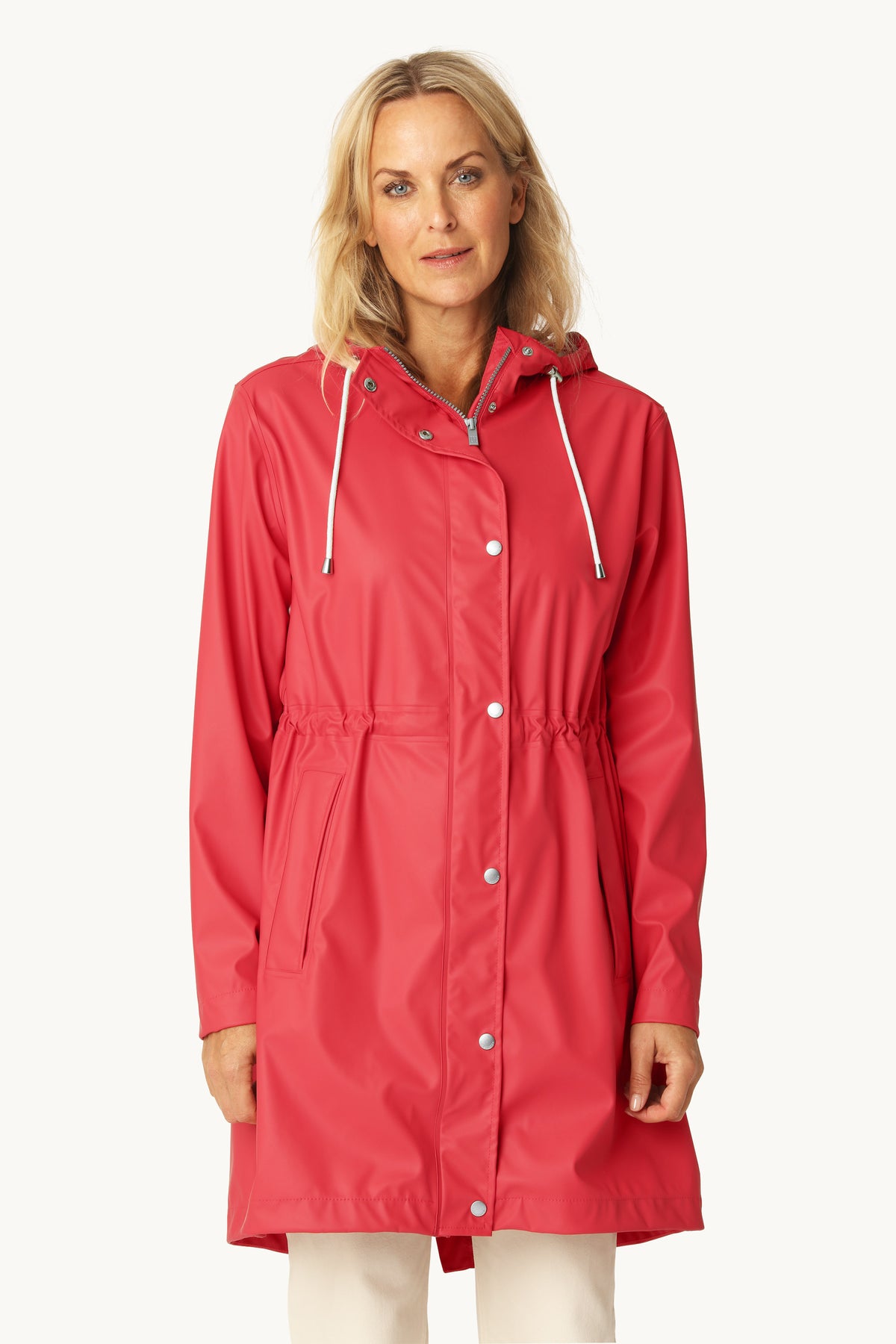 Long Parka Rain Jacket with Hood - Baked Apple