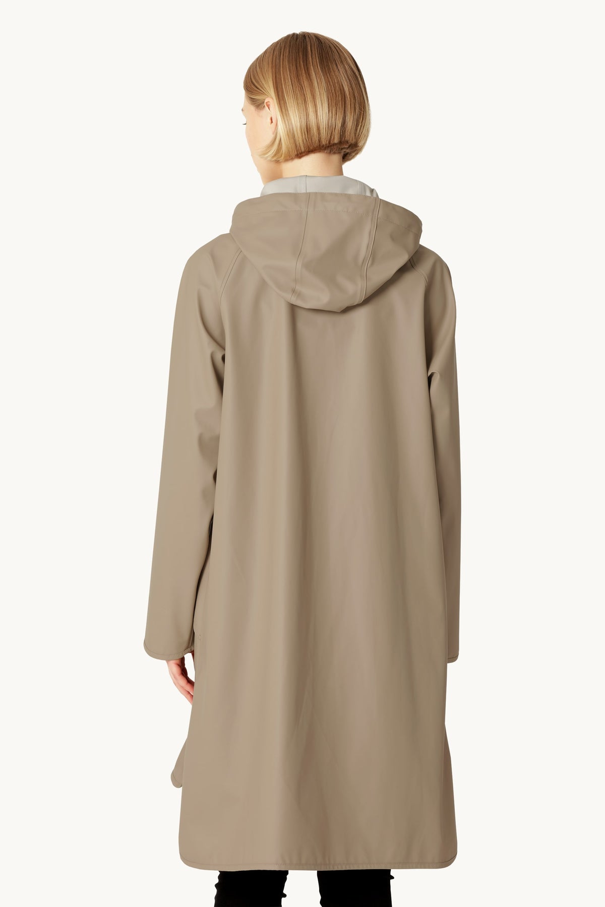 A-lined Raincoat with Detachable Hood - Wheat