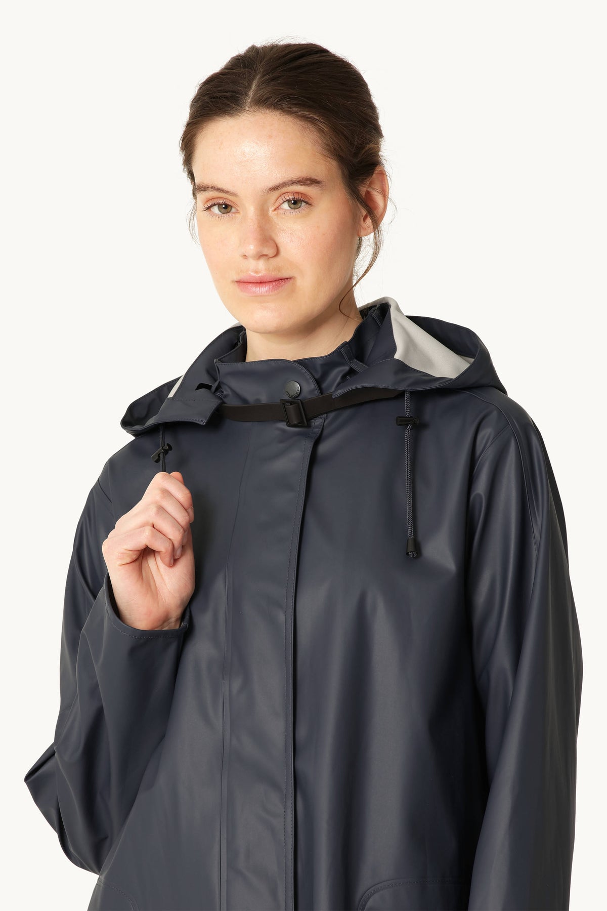 A-lined Raincoat with Detachable Hood - Ombre Blue
