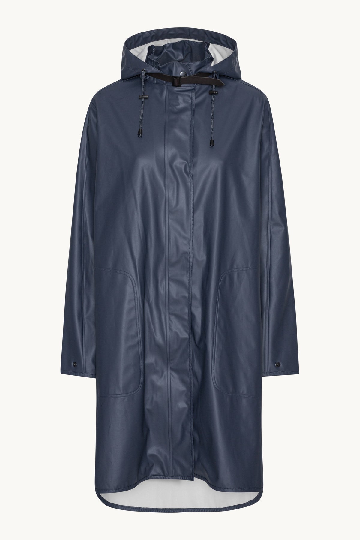 A-lined Raincoat with Detachable Hood - Ombre Blue