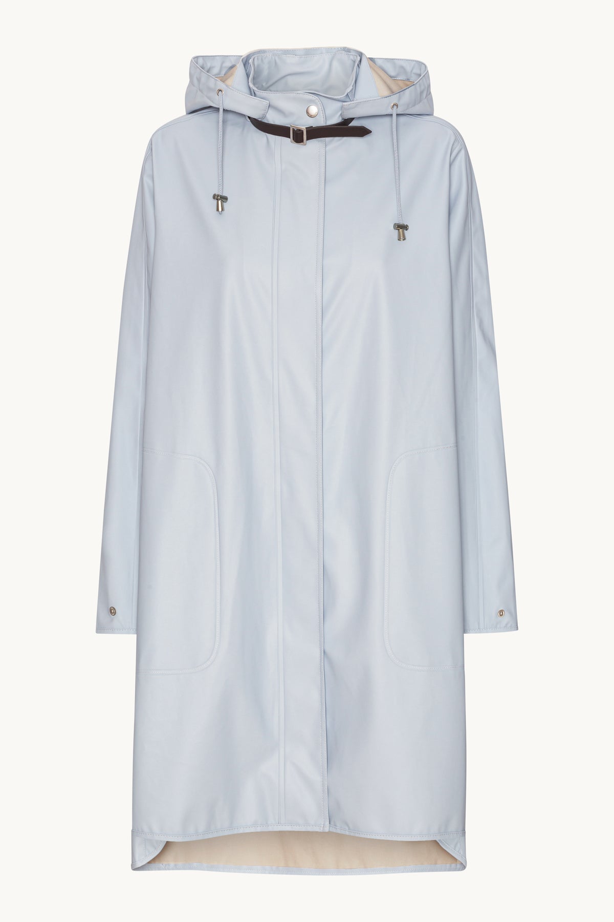 A-lined Raincoat with Detachable Hood - Heather