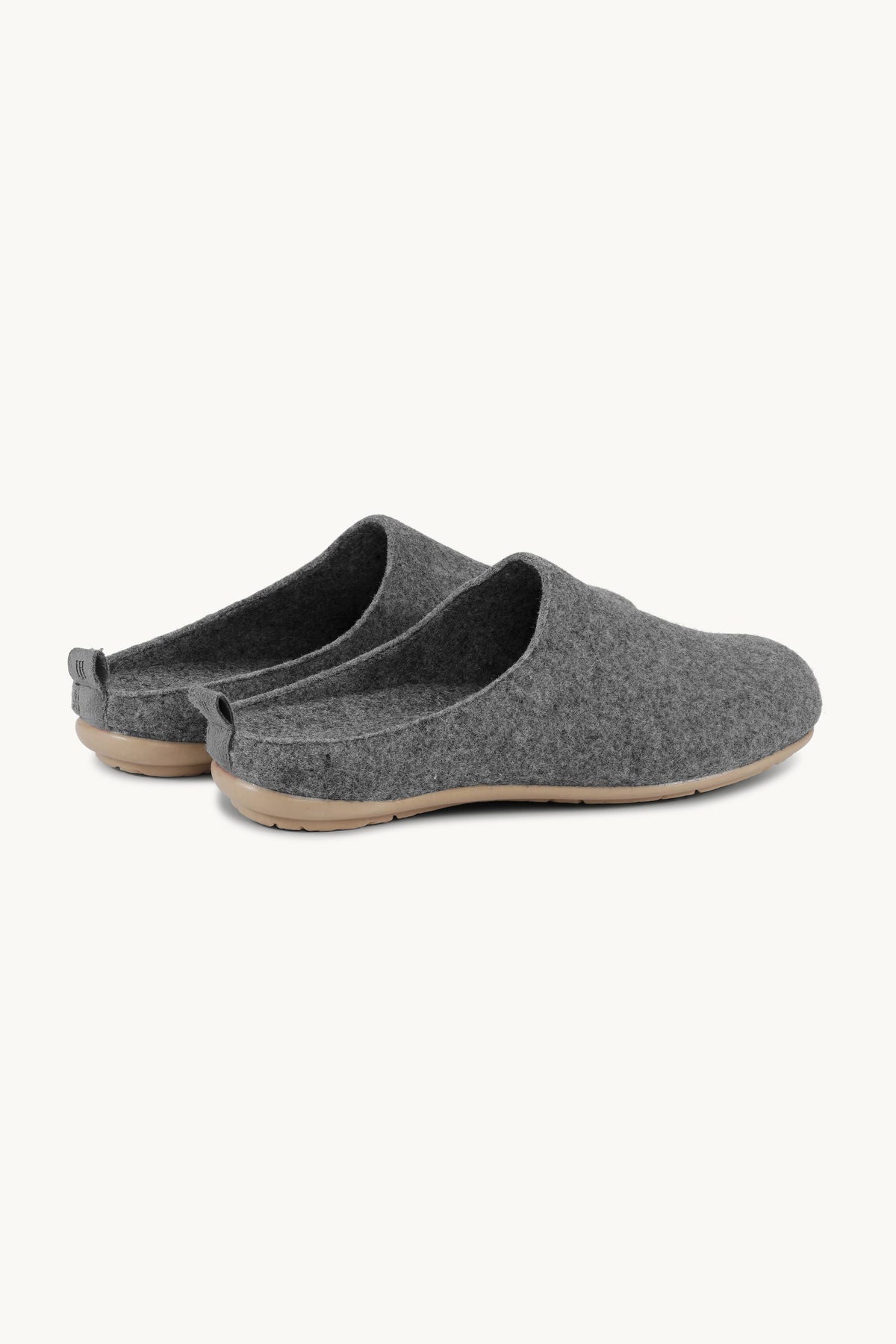 Woolen Slipper Mules - Grey Wheat