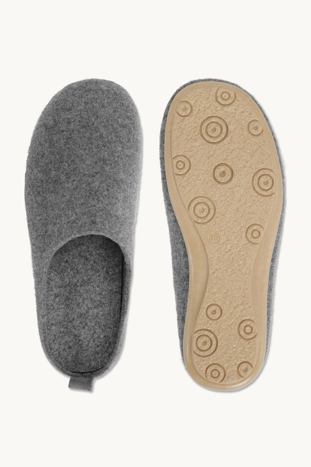 Woolen Slipper Mules - Grey Wheat