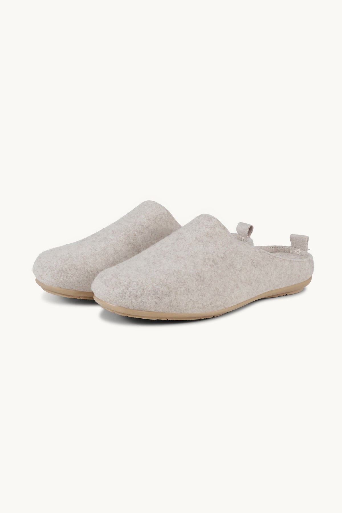 Woolen Slipper Mules - Milk Creme Wheat