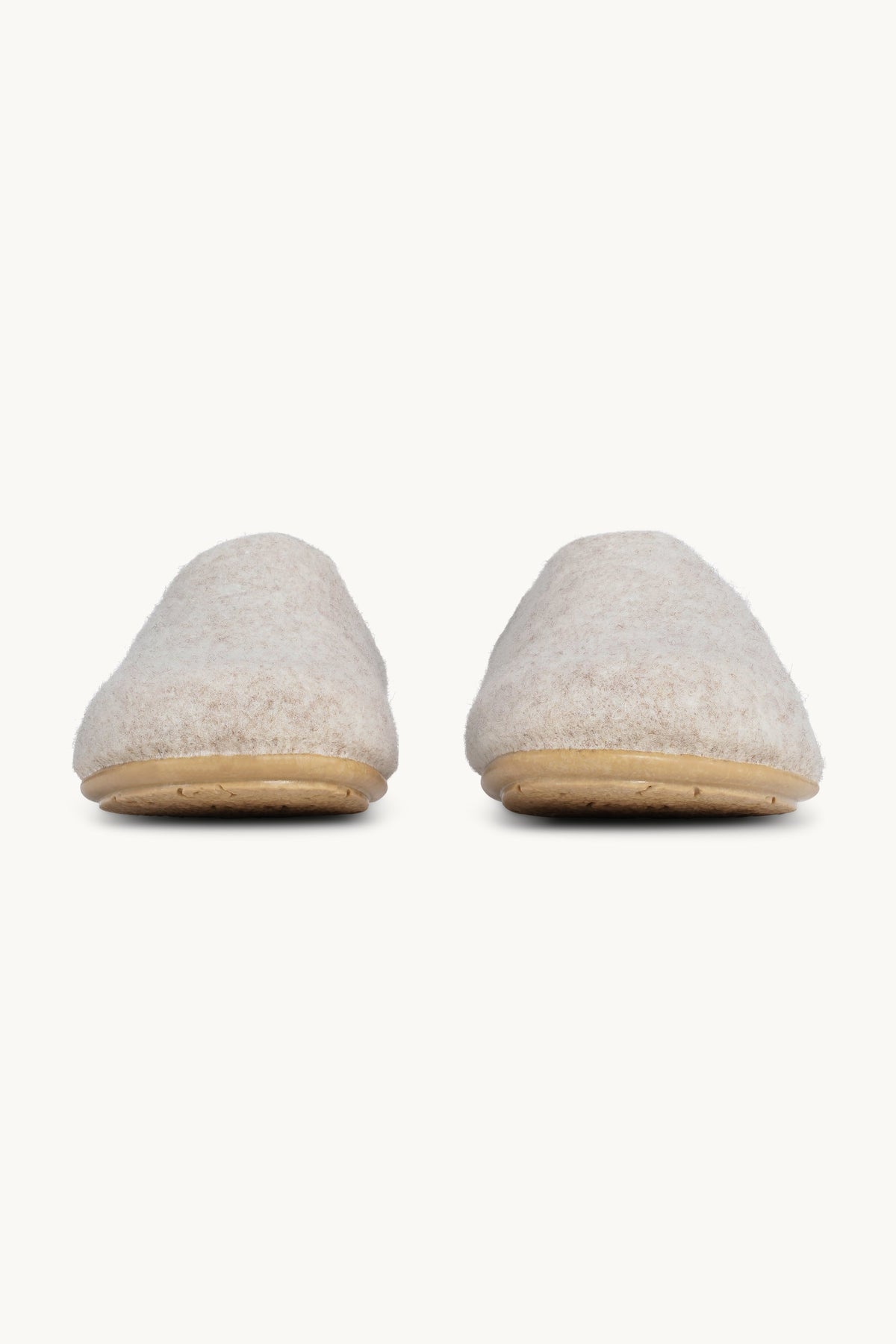 Woolen Slipper Mules - Milk Creme Wheat