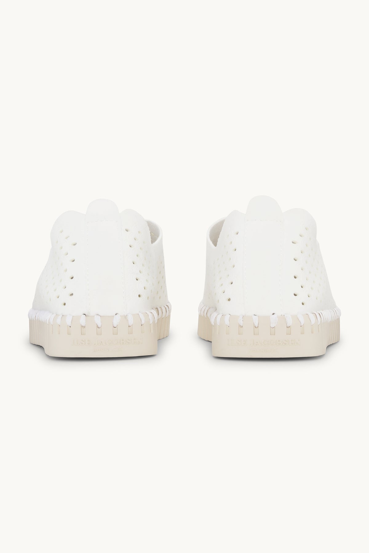 Laser-cut Slip-on Shoes on Flat Sole - White