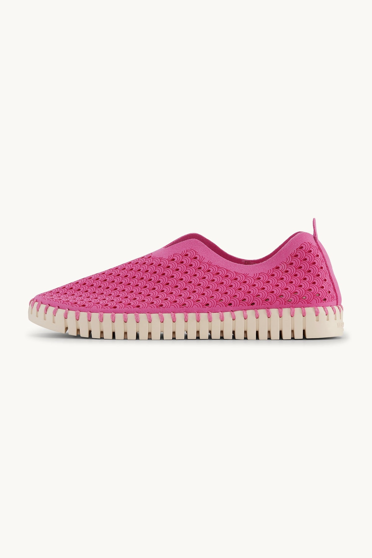 Laser-cut Slip-on Shoes on Flat Sole - Rose Violet