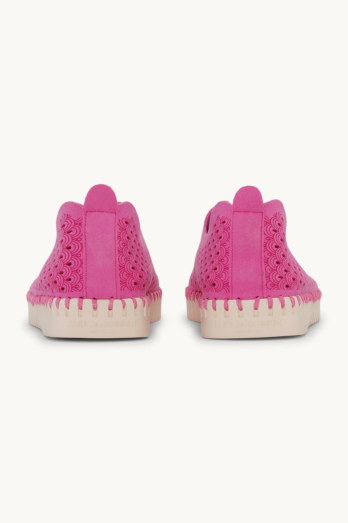 Laser-cut Slip-on Shoes on Flat Sole - Rose Violet