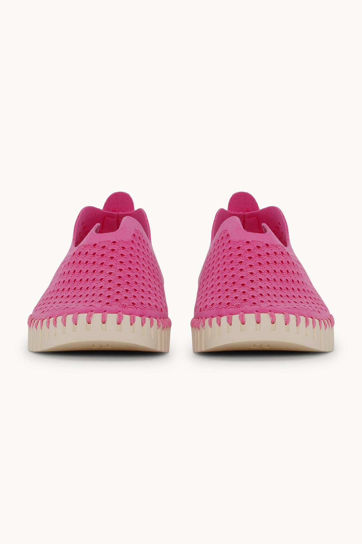 Laser-cut Slip-on Shoes on Flat Sole - Rose Violet