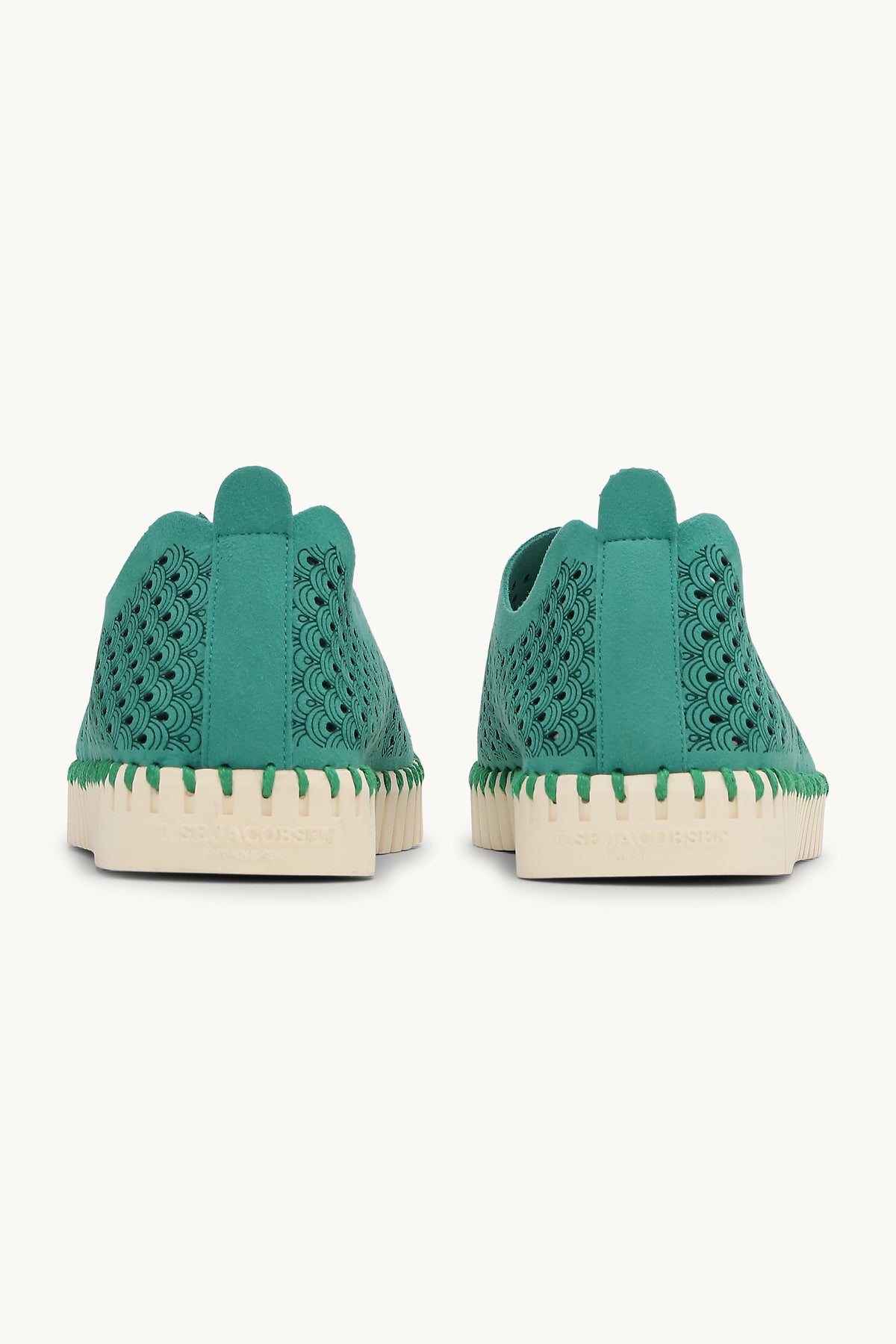 Laser-cut Slip-on Shoes on Flat Sole - Spruce Pearled Ivory