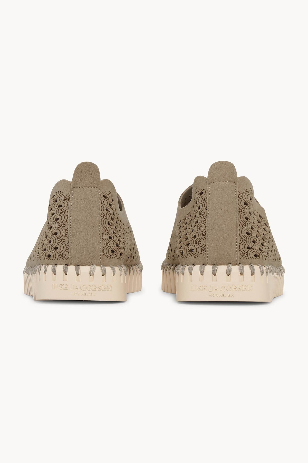 Laser-cut Slip-on Shoes on Flat Sole - Coriander Pearled Ivory