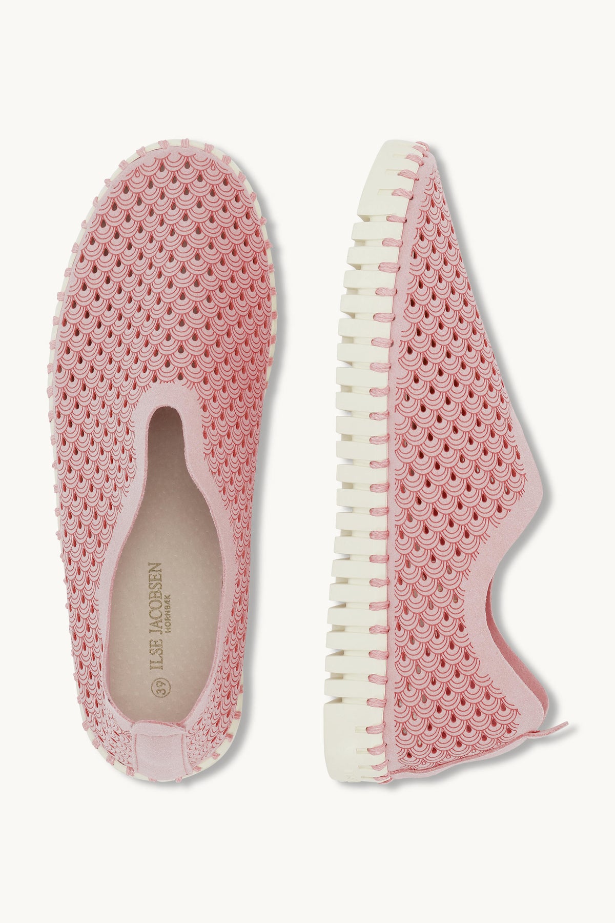 Laser-cut Slip-on Shoes on Flat Sole - Ballerina
