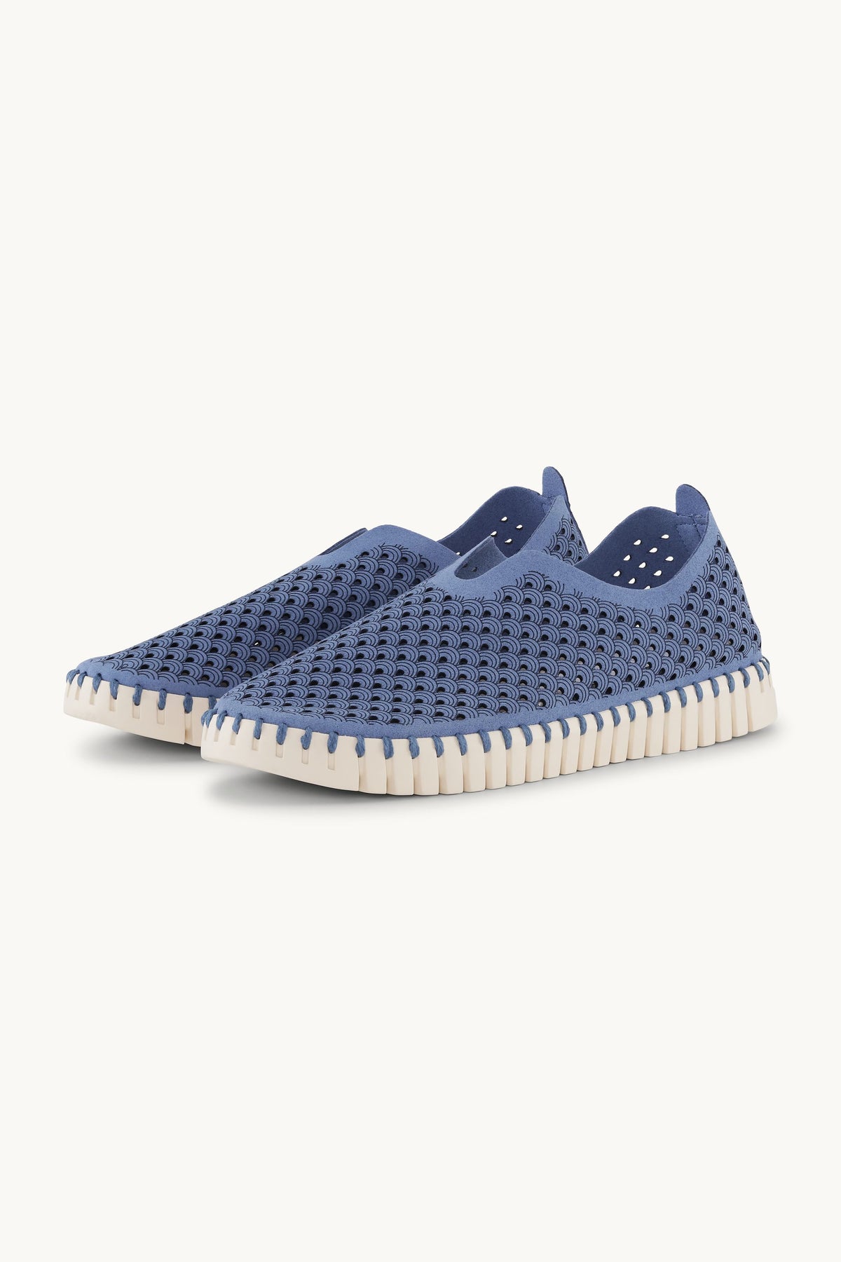 Laser-cut Slip-on Shoes on Flat Sole - Light Regatta