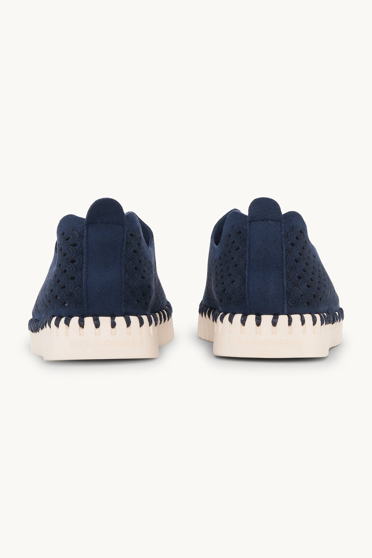 Laser-cut Slip-on Shoes on Flat Sole - Dark Indigo