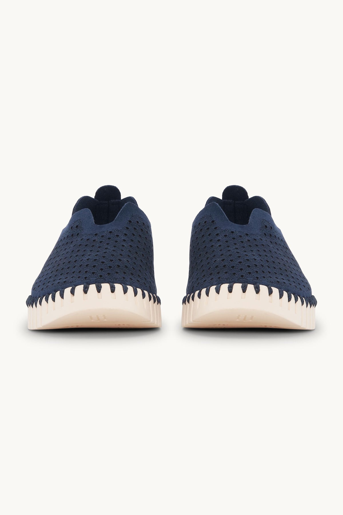 Laser-cut Slip-on Shoes on Flat Sole - Dark Indigo