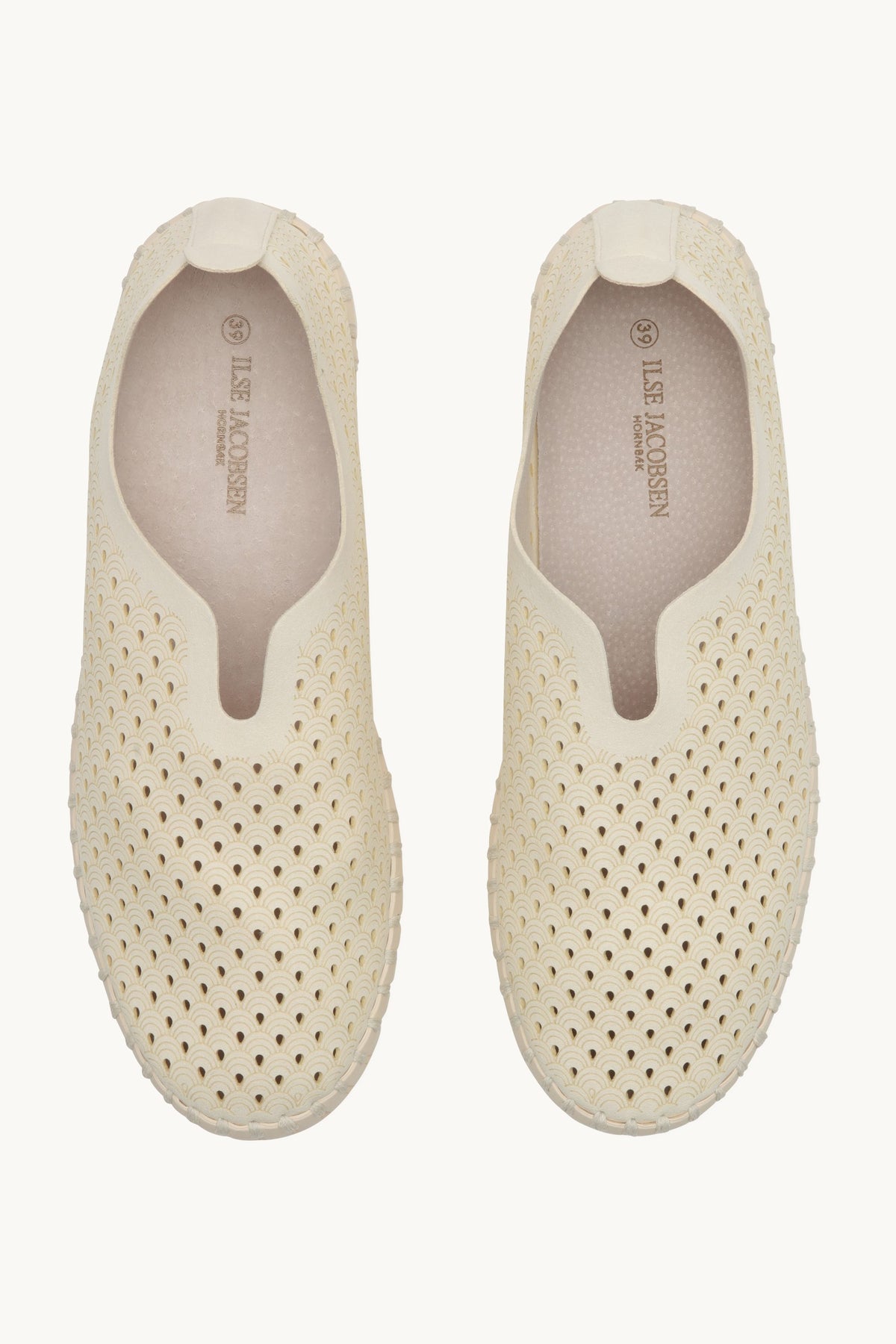 Laser-cut Slip-on Shoes on Platform Sole - Milk Creme