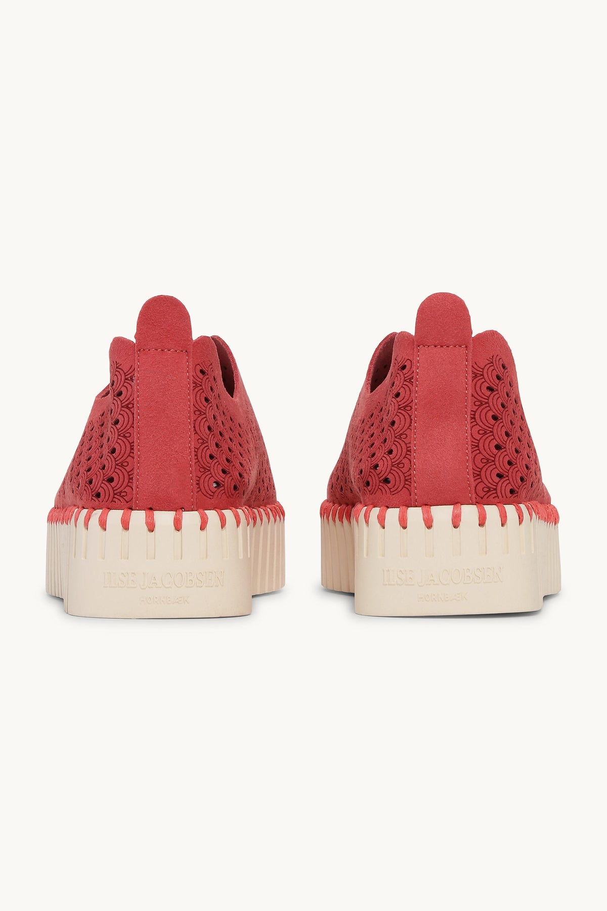Laser-cut Slip-on Shoes on Platform Sole - Baked Apple Pearled Ivory