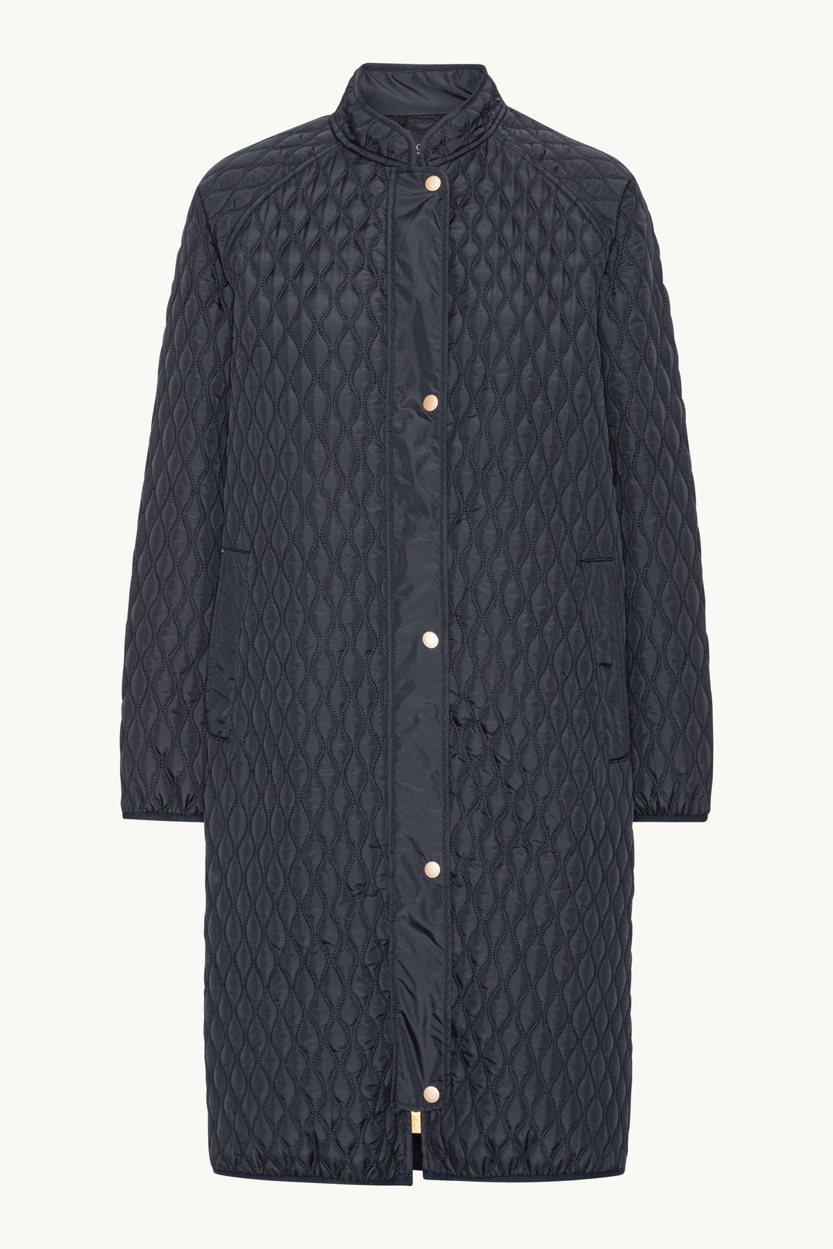 Long Quilt Coat - Dark Indigo