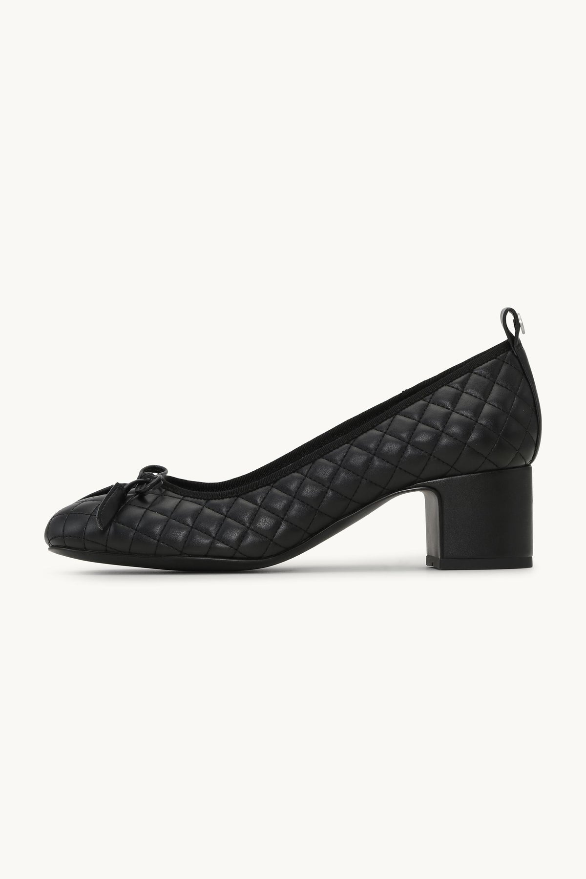 Quilted Ballerina with Heel - Black Black