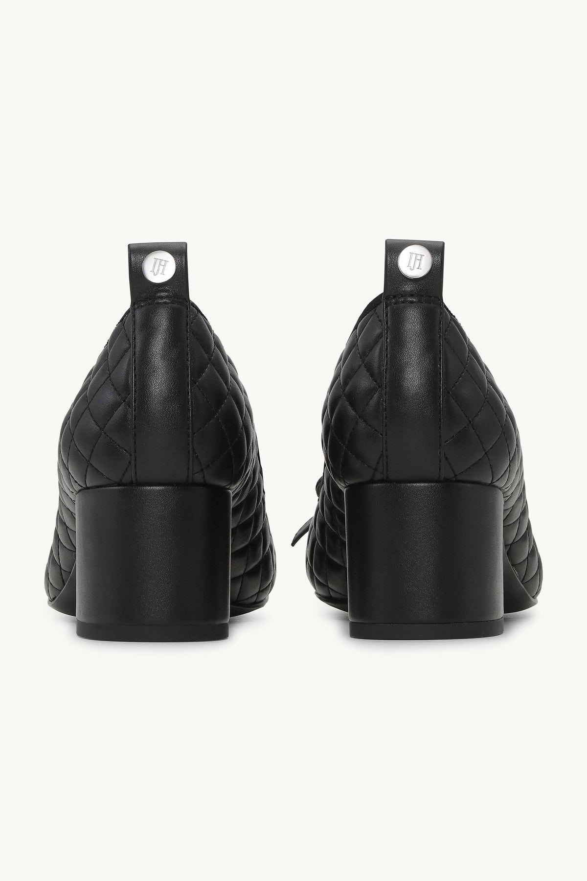 Quilted Ballerina with Heel - Black Black