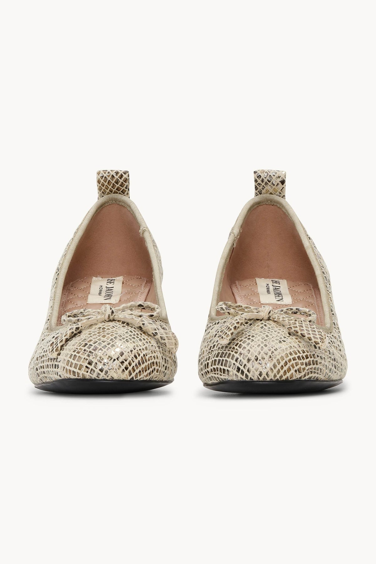 Quilted Ballerina with Heel - Latte Black