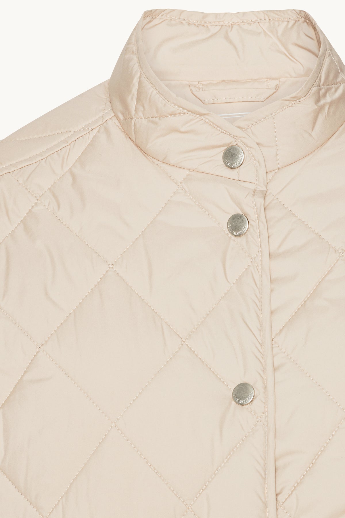 Quilted Shirt Jacket with Press Buttons - Light Camel