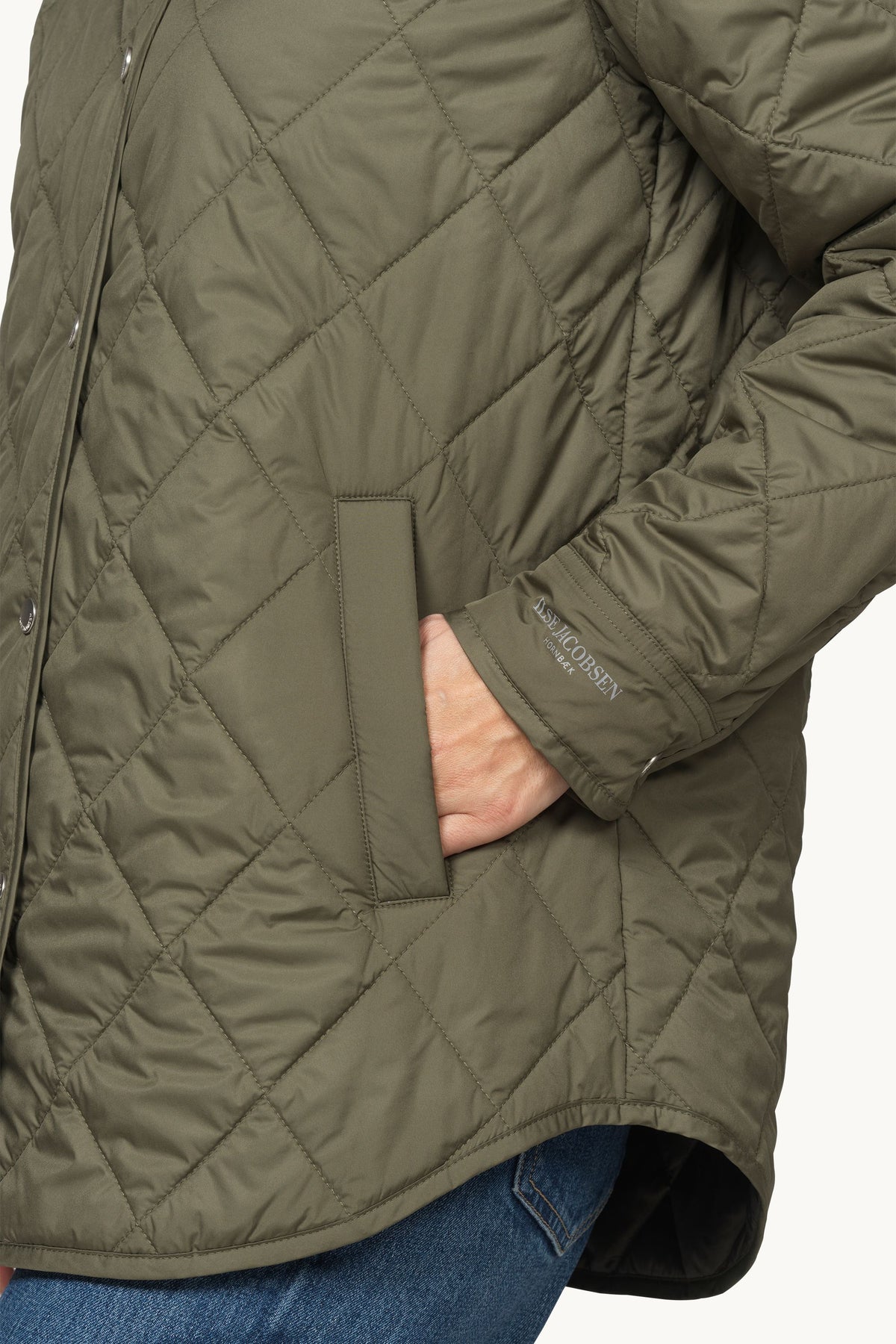 Quilted Shirt Jacket with Press Buttons - Army