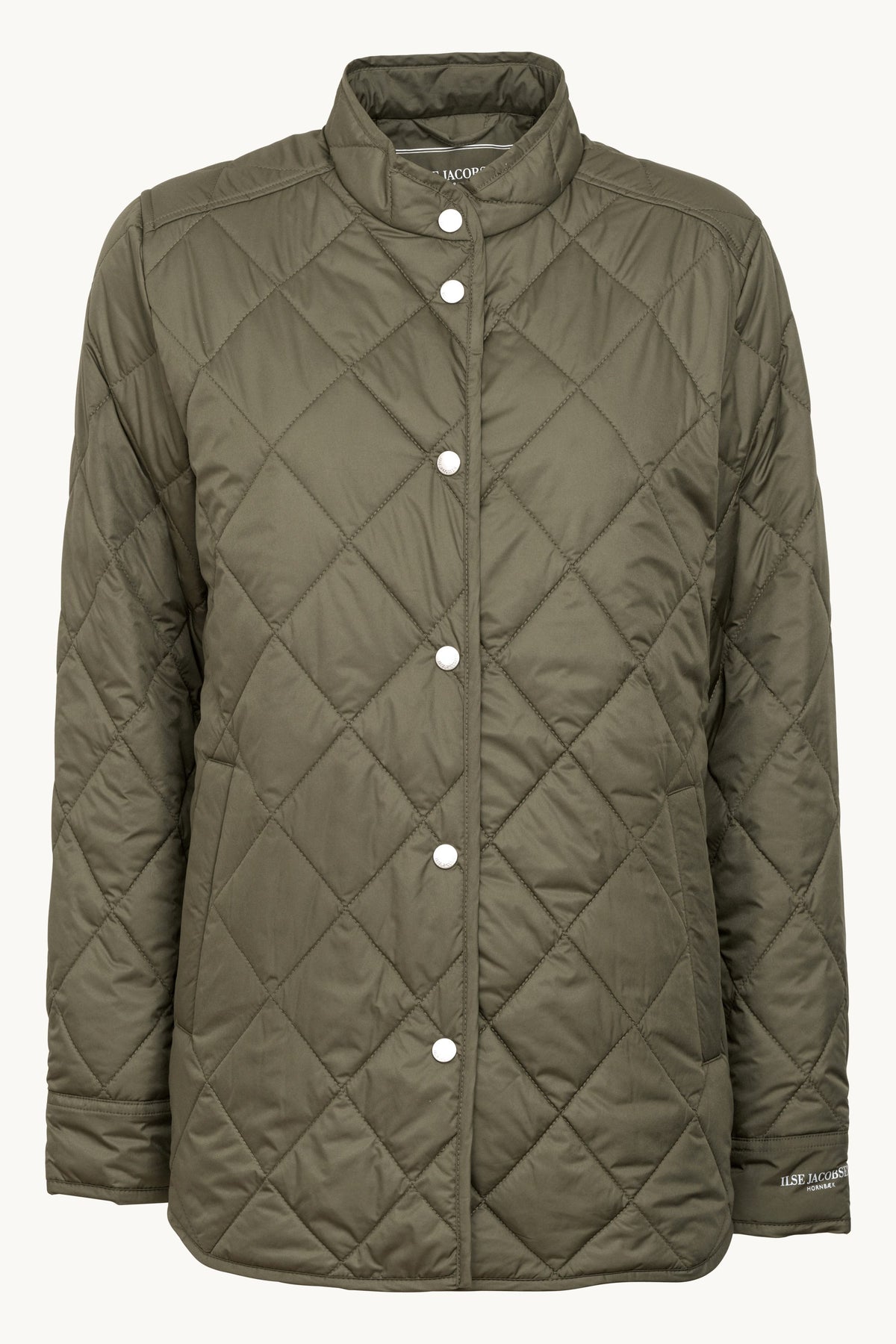 Quilted Shirt Jacket with Press Buttons - Army