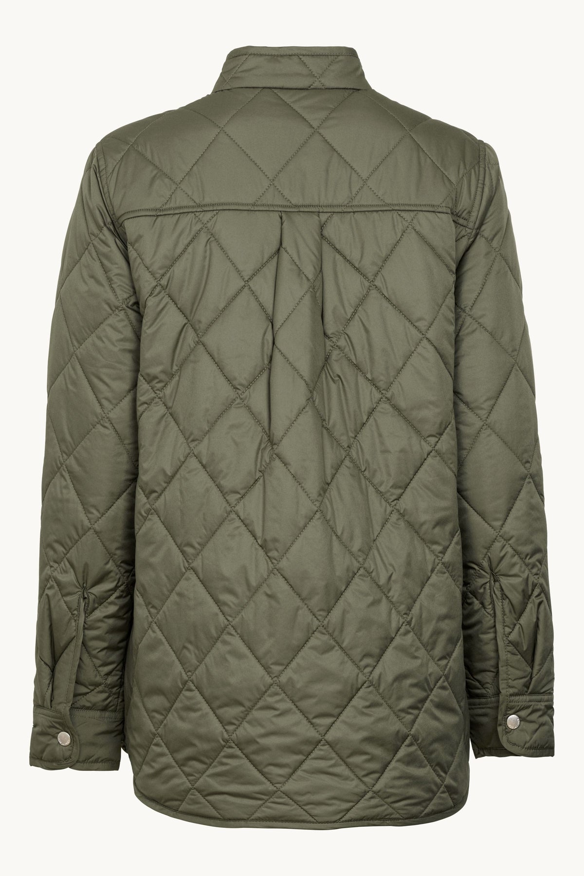 Quilted Shirt Jacket with Press Buttons - Army