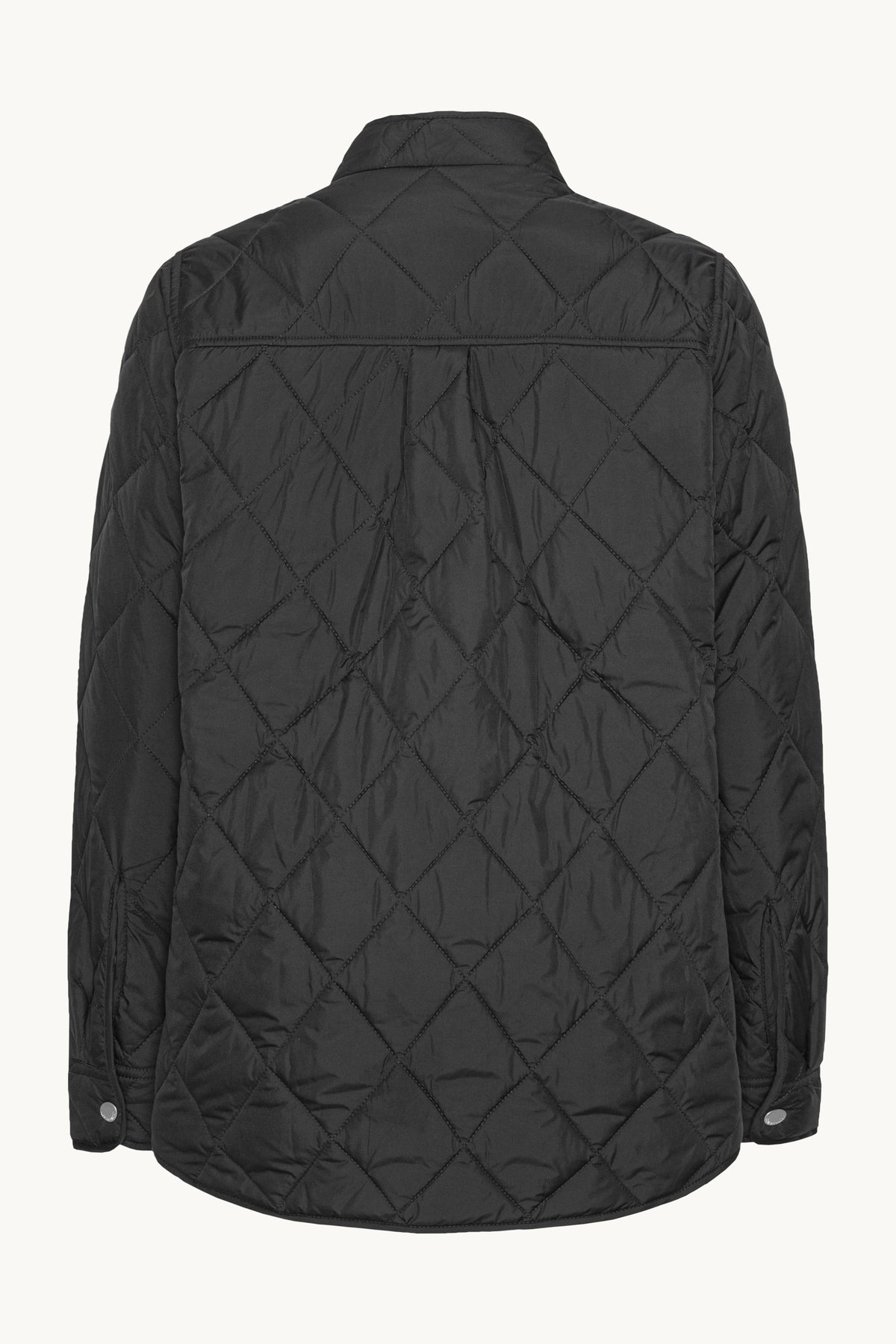 Quilted Shirt Jacket with Press Buttons - Dark Indigo