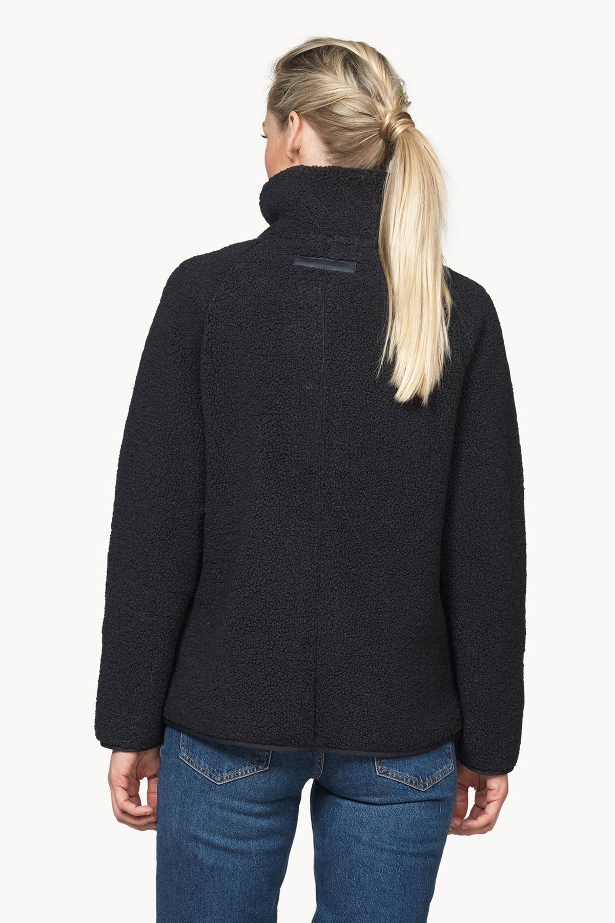 Short Soft Pile Jacket with Zipper - Dark Indigo