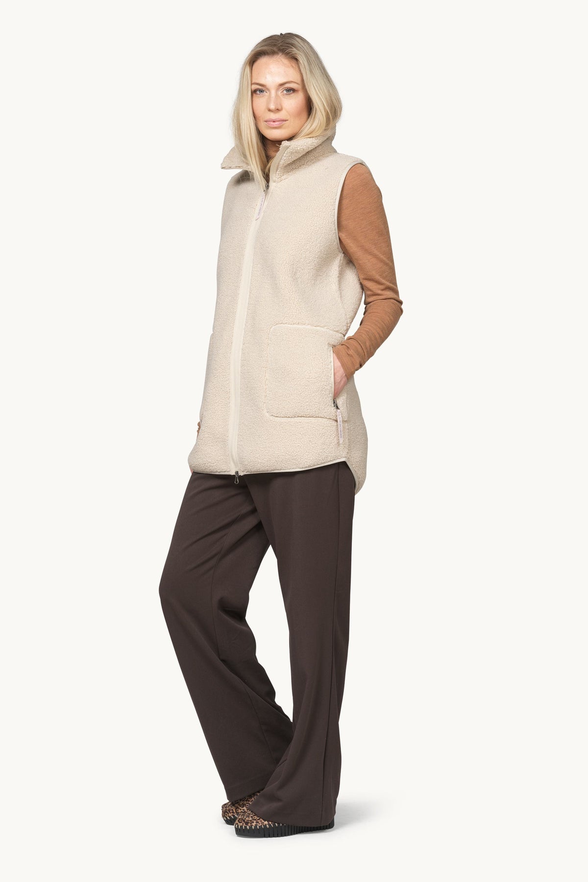 Long Soft Pile Vest with Zipper - Kit