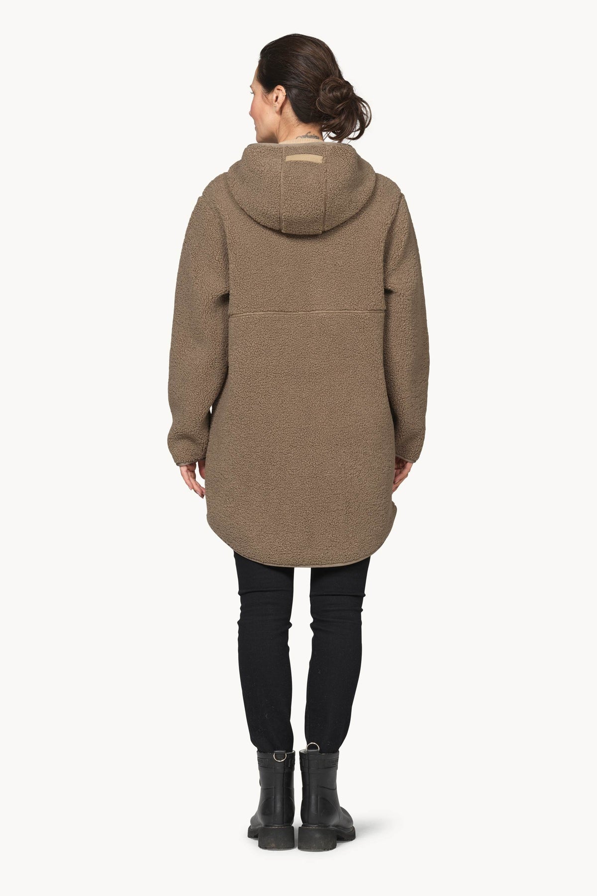 Soft Pile Jacket with Hood - Greige