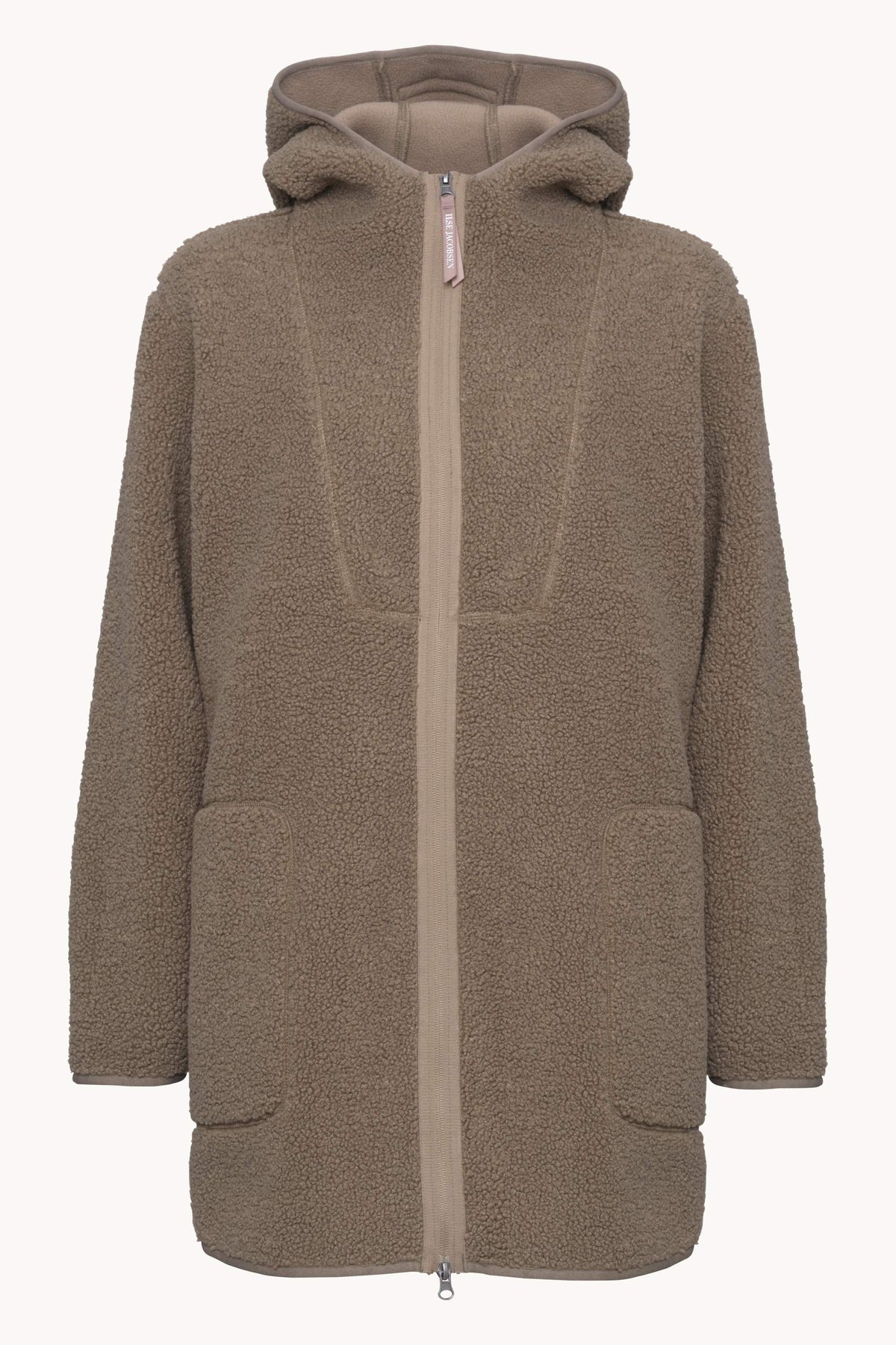 Soft Pile Jacket with Hood - Greige