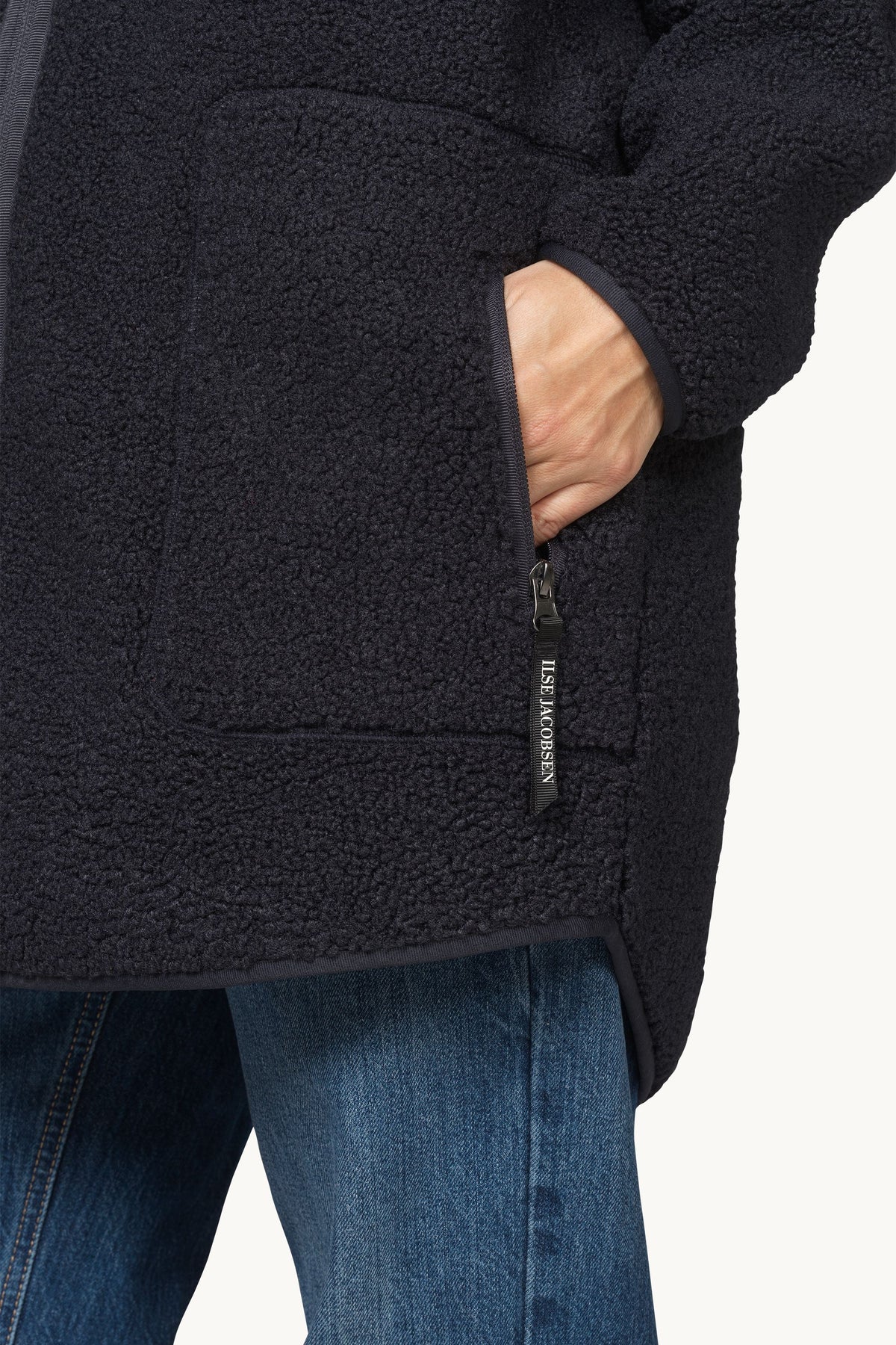 Soft Pile Jacket with Hood - Dark Indigo
