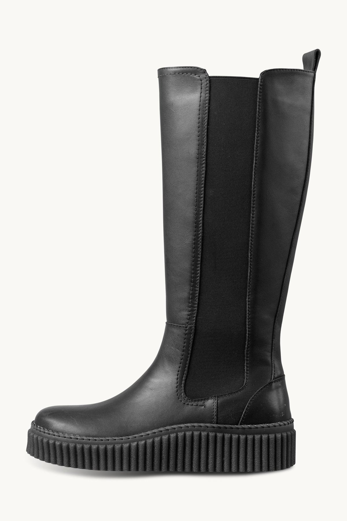 Tall Leather Chelsea Boots - Black Black