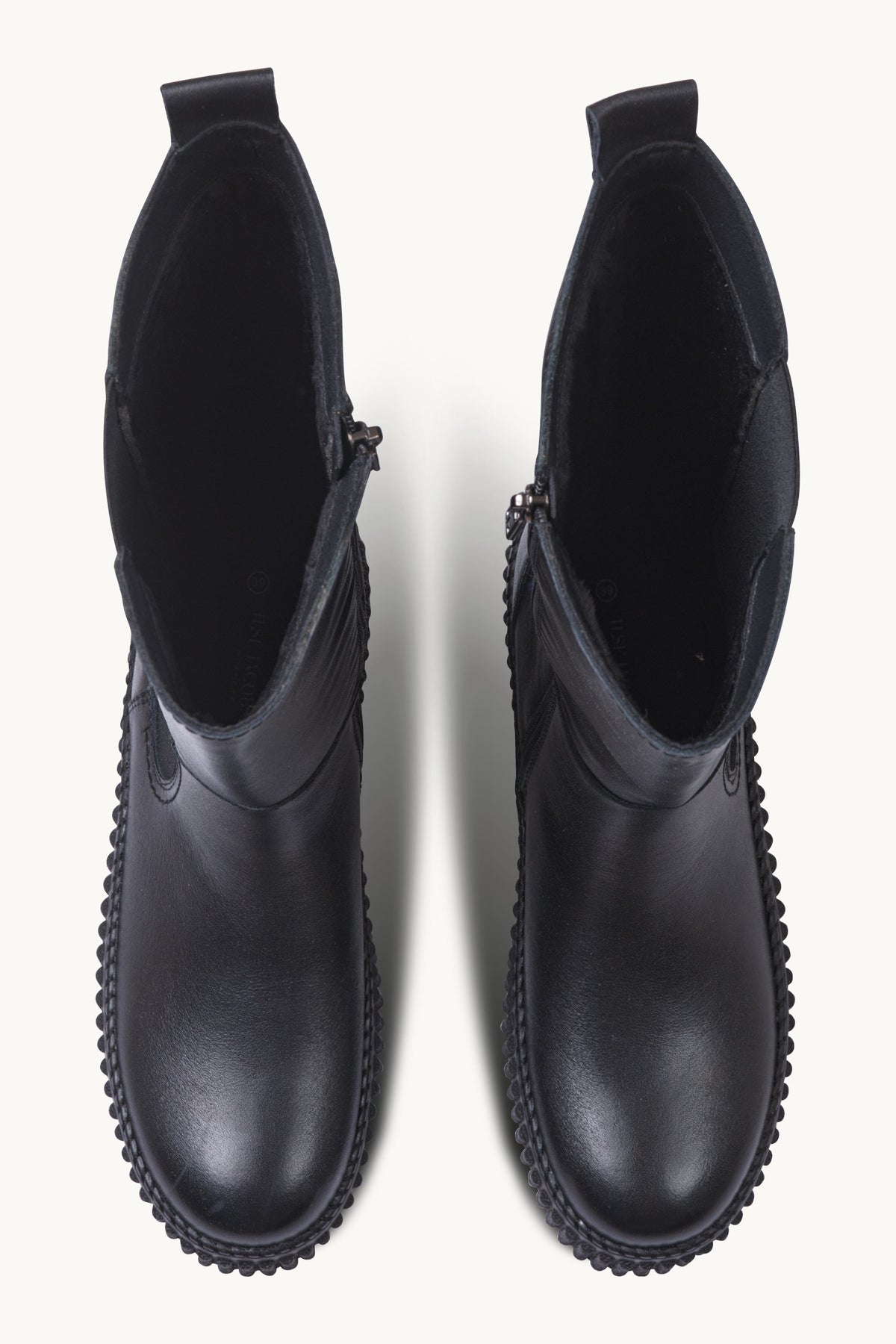 Tall Leather Chelsea Boots - Black Black