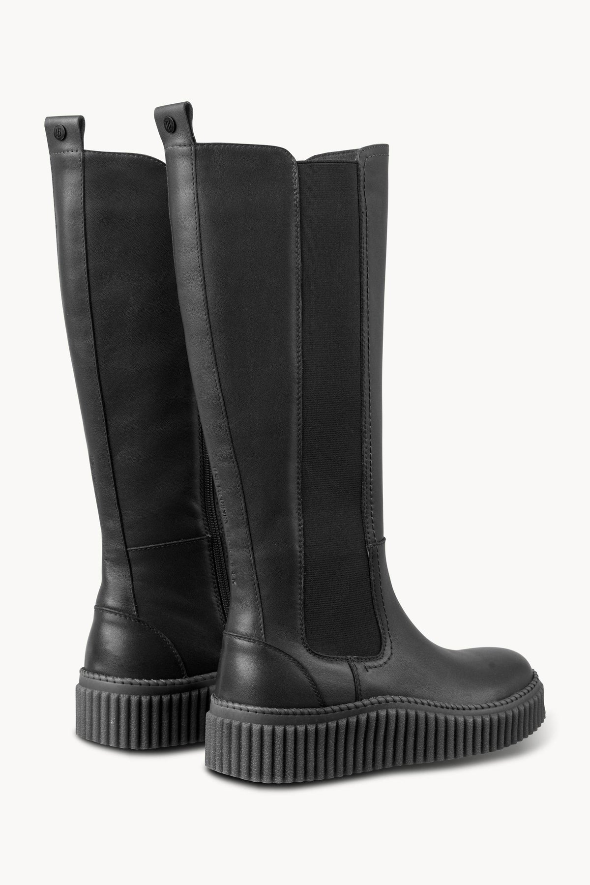 Tall Leather Chelsea Boots - Black Black