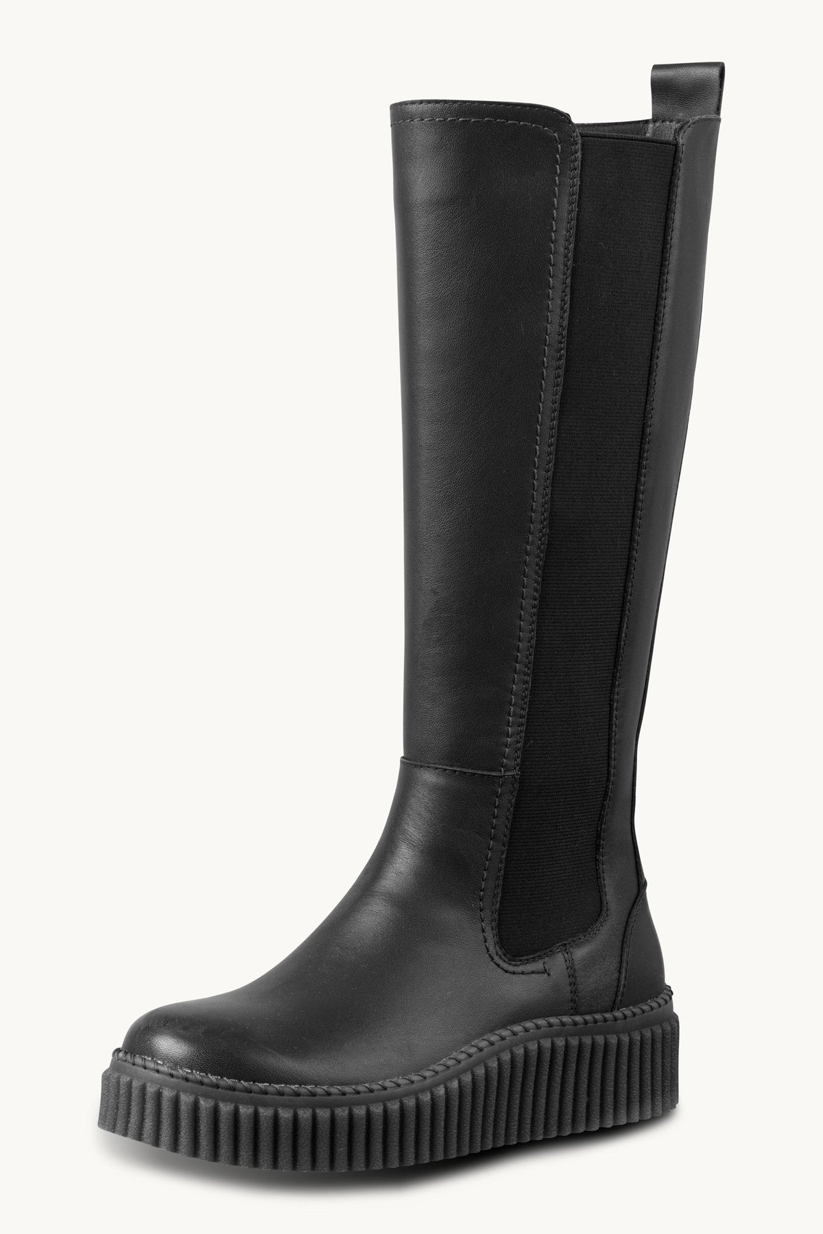 Tall Leather Chelsea Boots - Black Black
