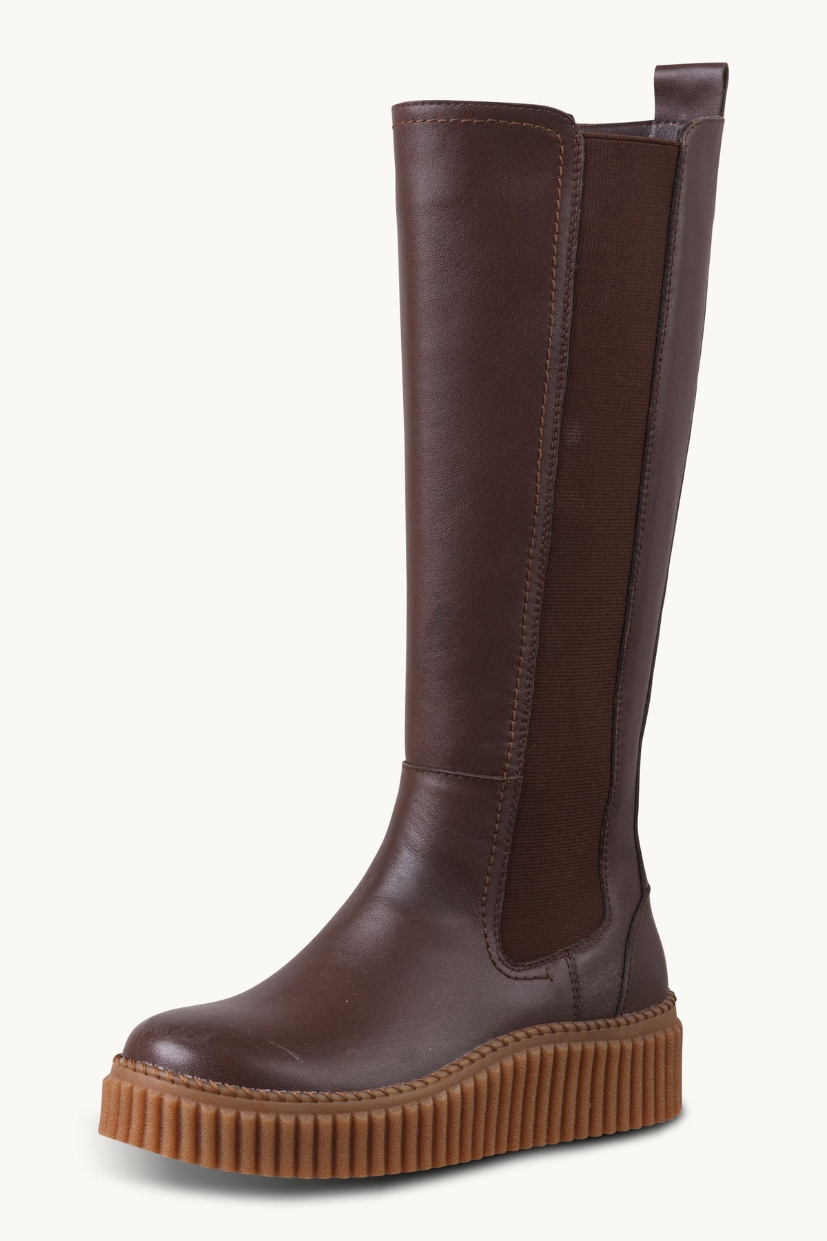 Tall Leather Chelsea Boots - Brown Clay