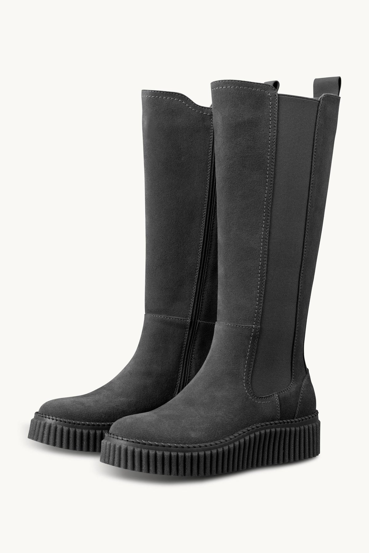 Tall Suede Chelsea Boots - Black Black