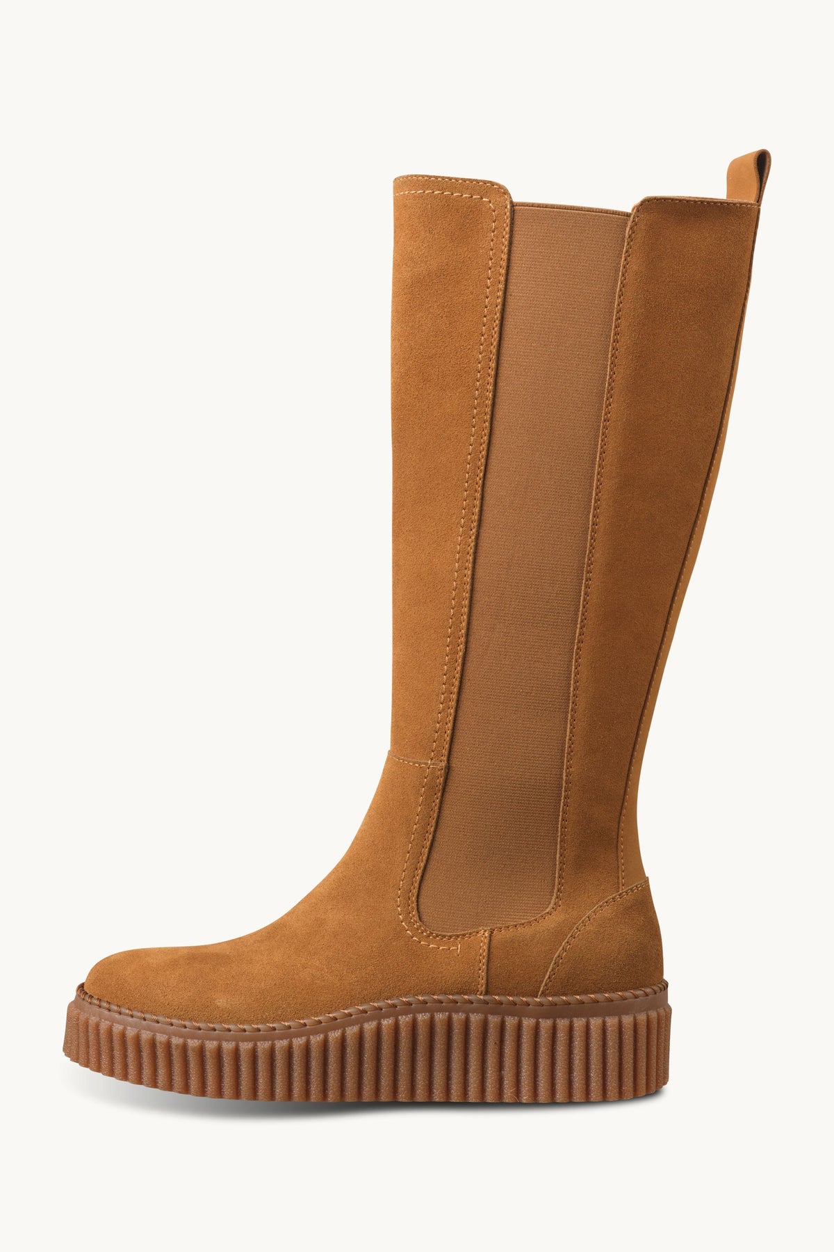 Tall Suede Chelsea Boots - Cashew Clay