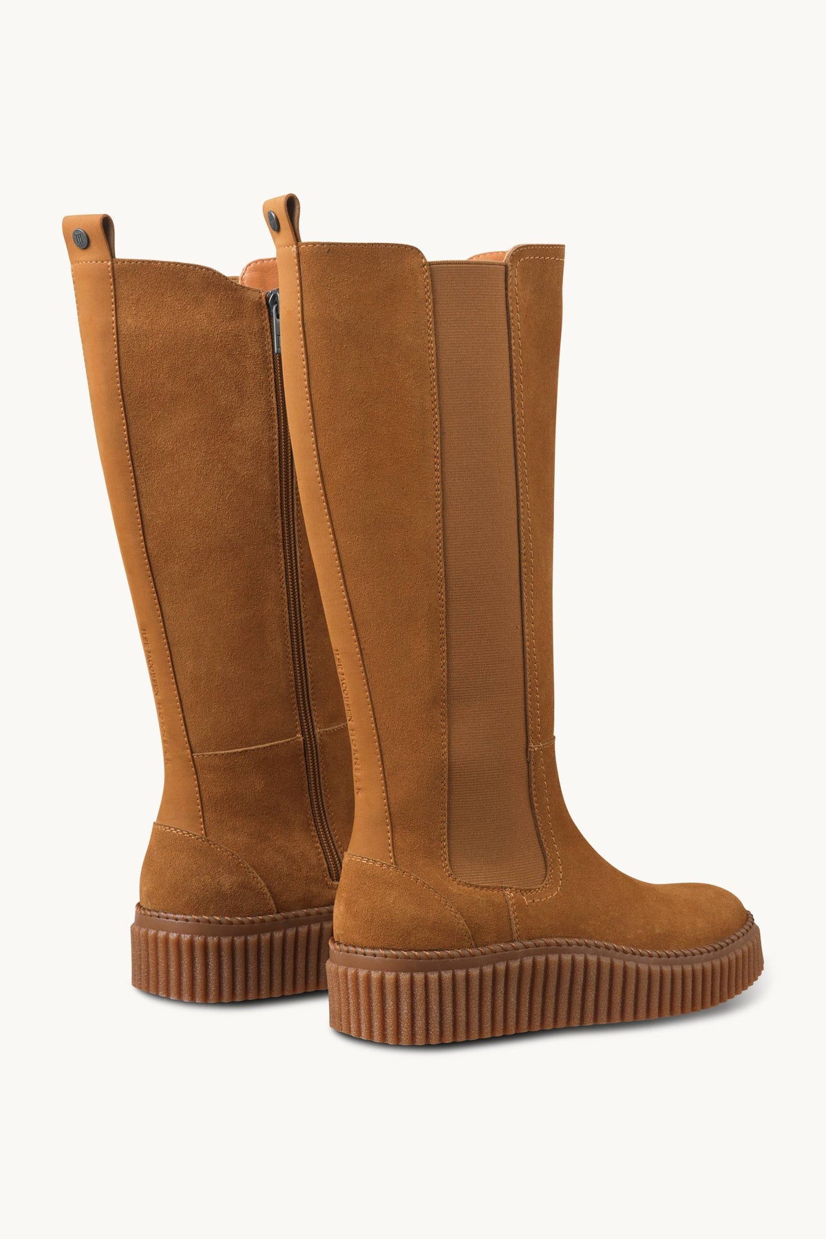 Tall Suede Chelsea Boots - Cashew Clay