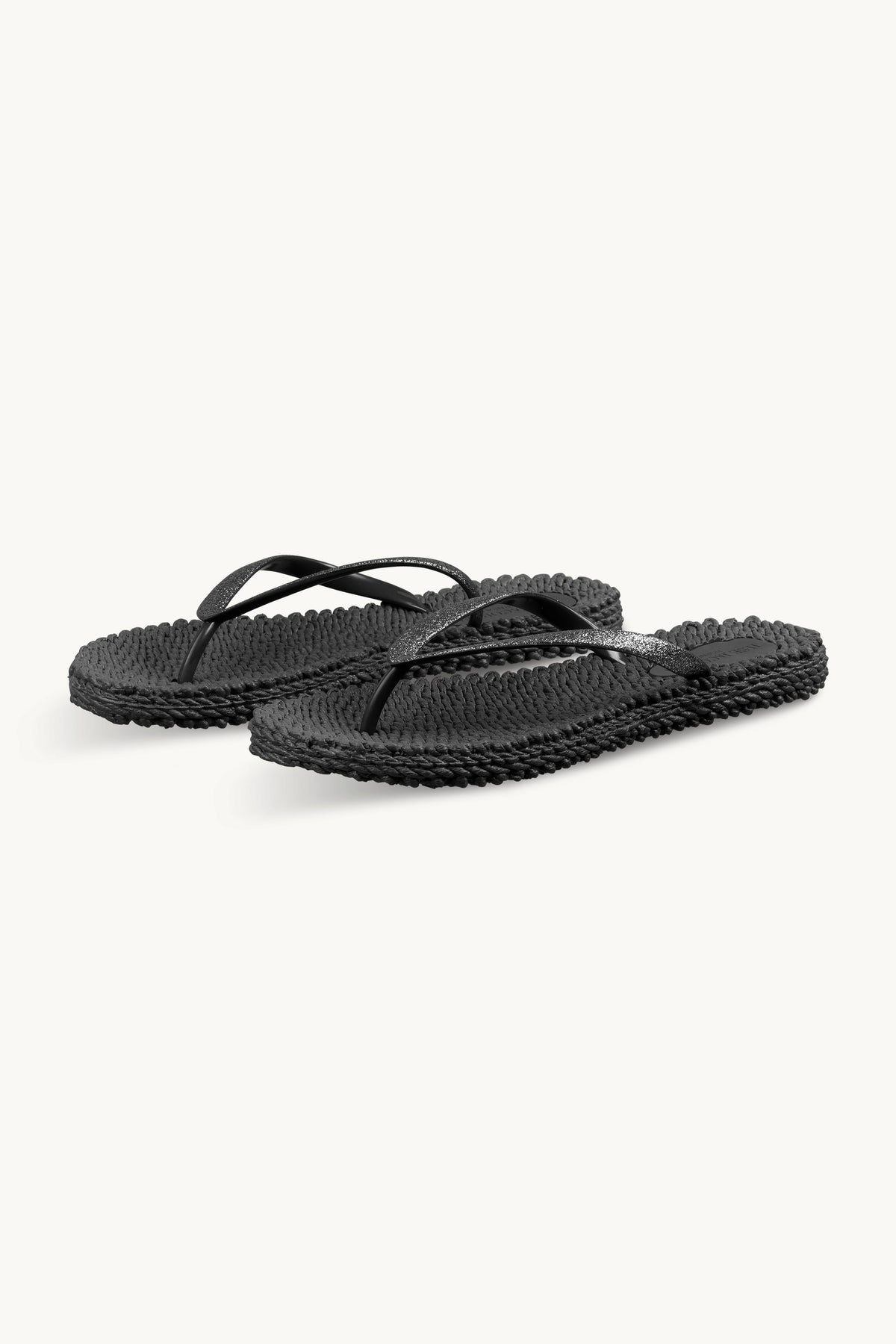 Flip Flops with Glitter - Black