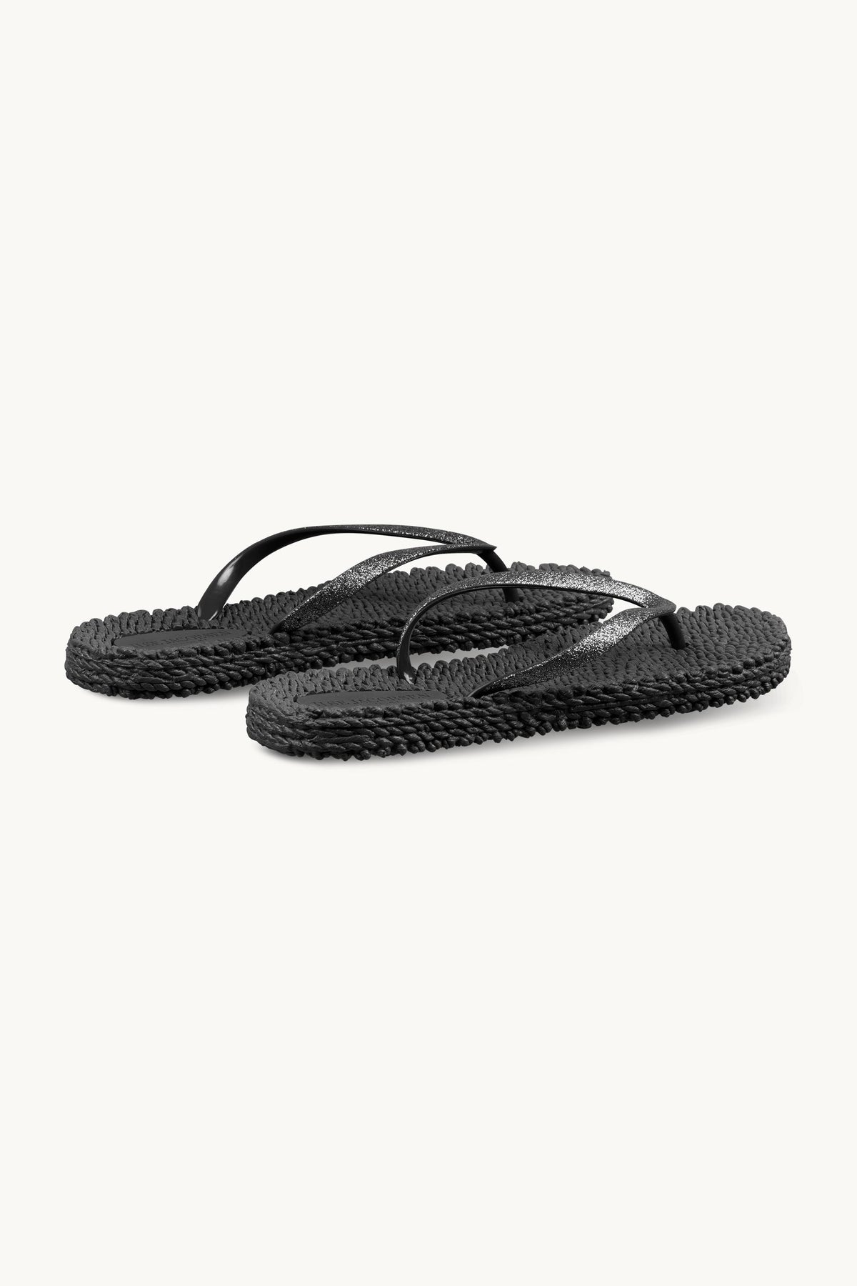 Flip Flops with Glitter - Black