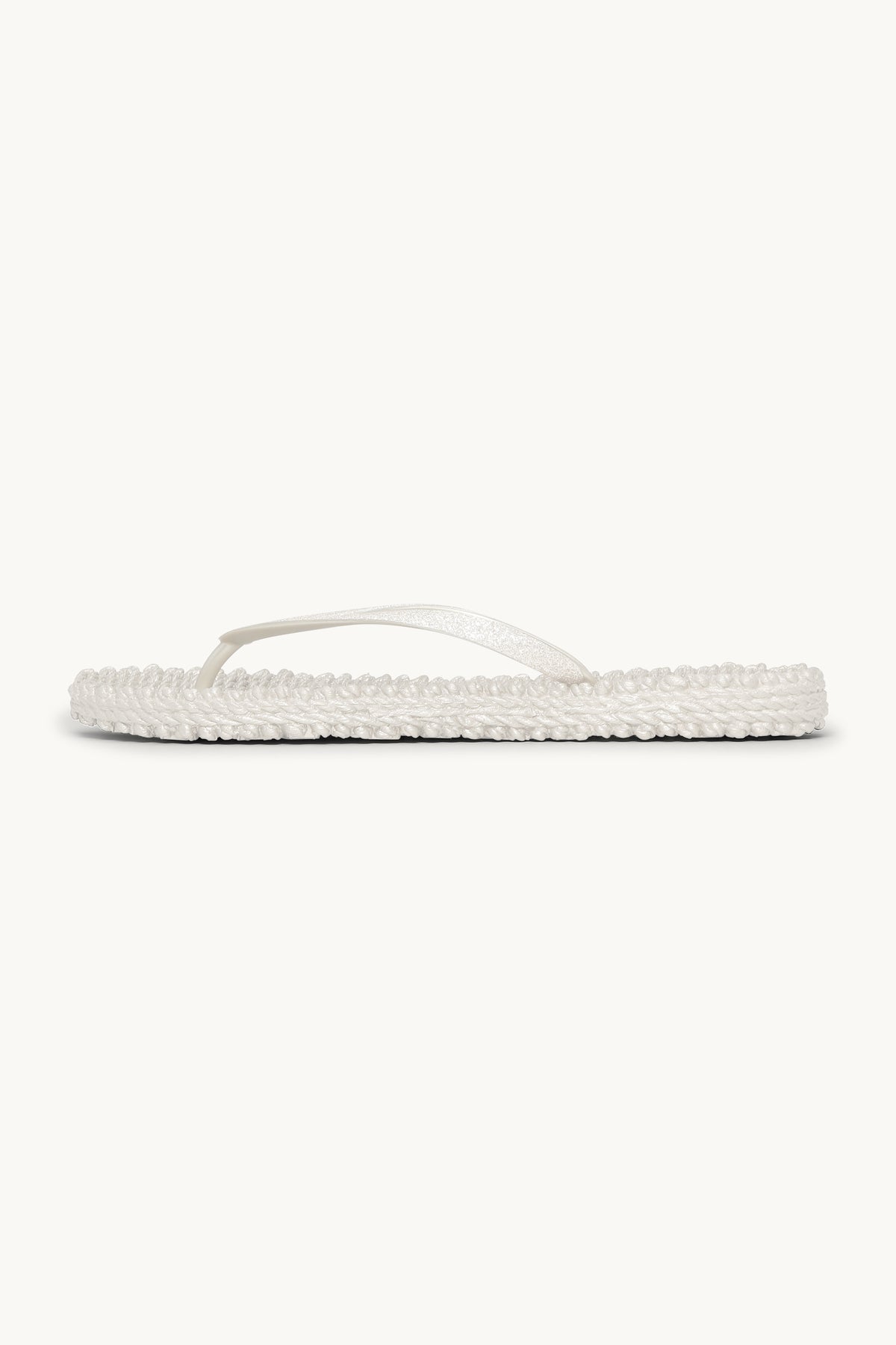 Flip Flops with Glitter - Creme